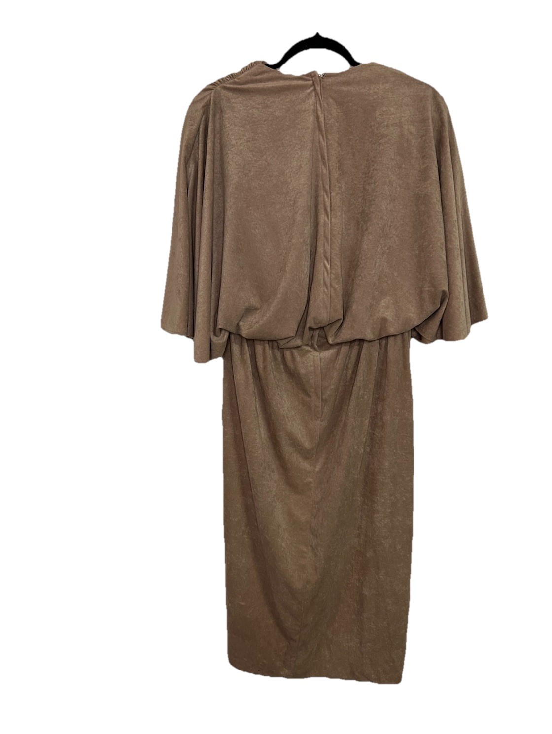 VTG Western Tan Suede Draped Midi Length Dress NARDIS OF DALLAS S/M