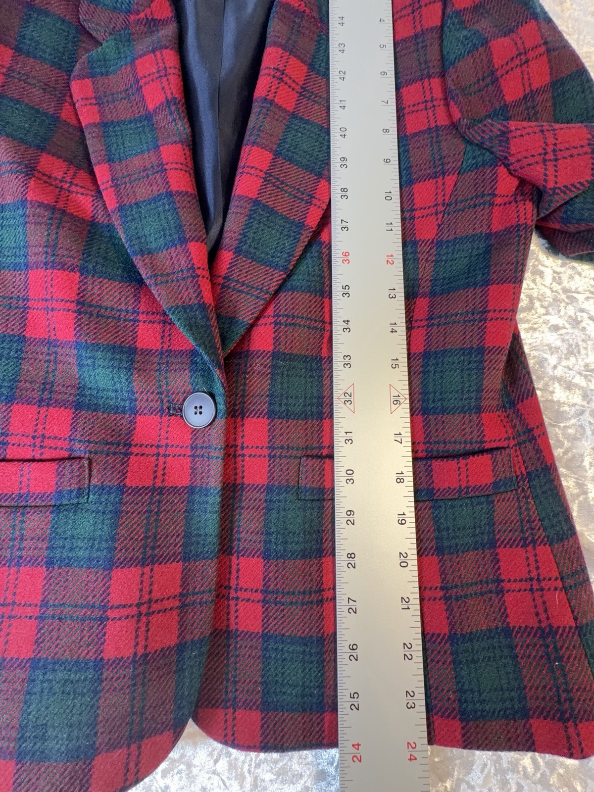Vintage Pendleton Wool Plaid Skirt Suit Red Green Petite 8 USA Christmas