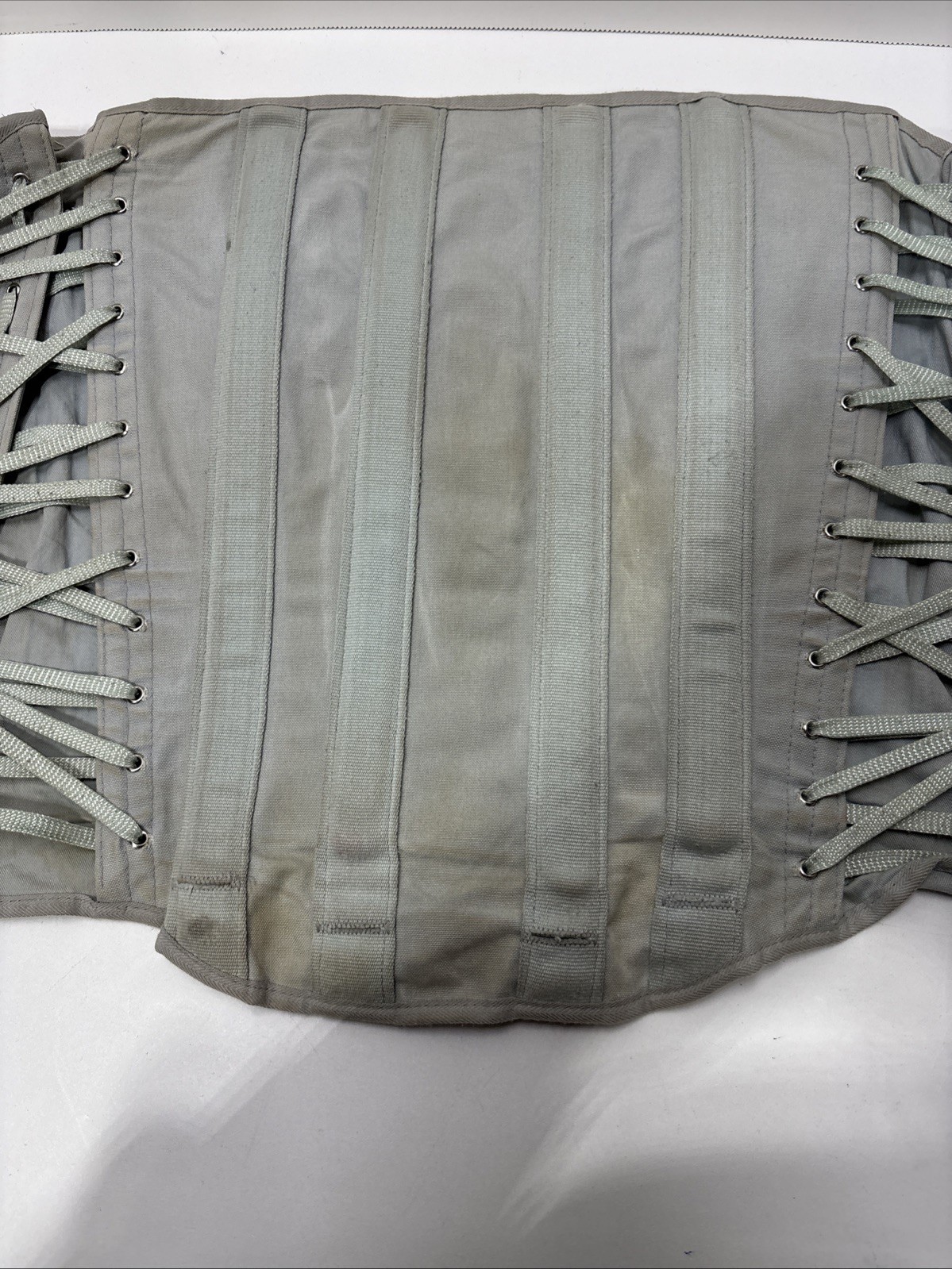 Antique Corset. Light Blue Anatomical Support Strappy Adjustable Form Fitting