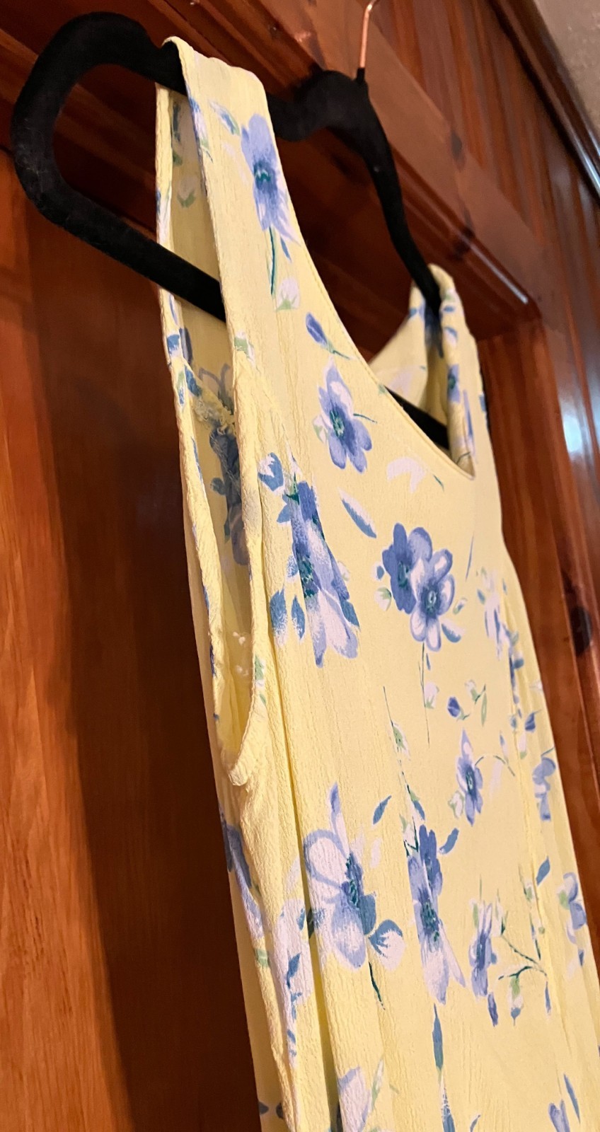 Vintage Classic Eileen West Floral Rayon Maxi Dress