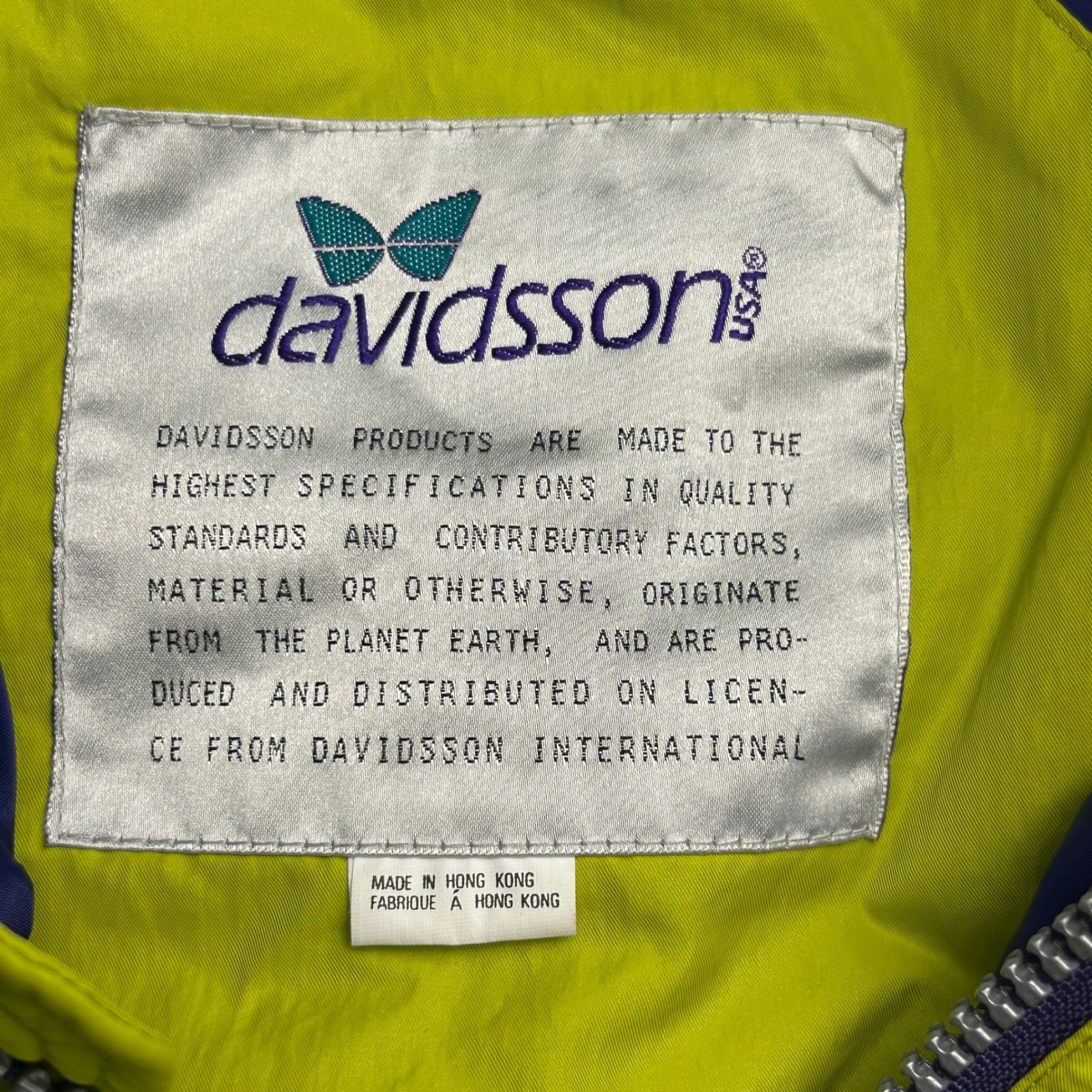 Vintage Davidsson USA Ski Jacket Womens XS Neon Colorblock Pullover 80s 90s