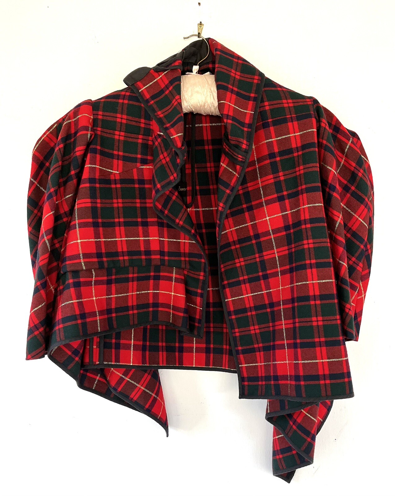 Vintage Comme Des Garçons 1999 A/W Red Plaid Crop Runway Jacket
