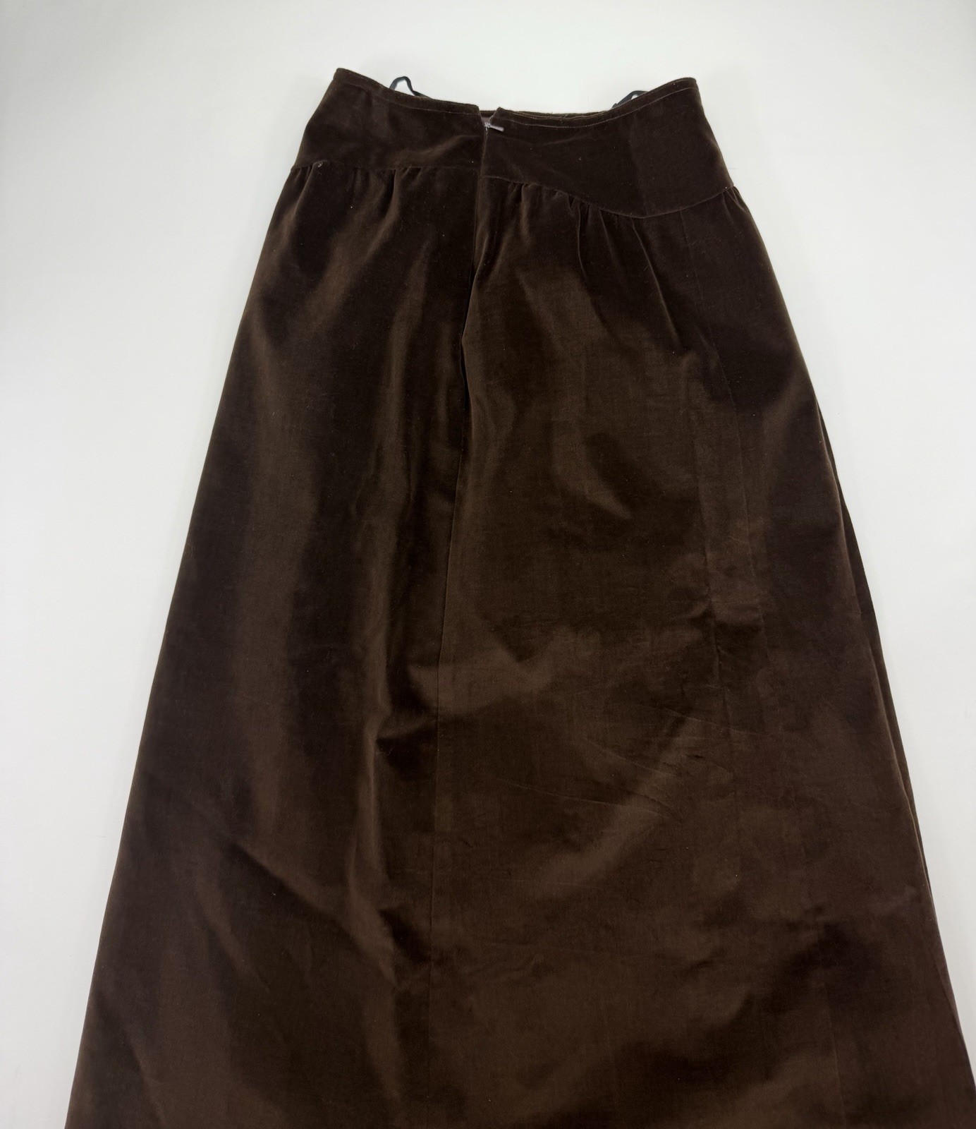 Vintage 1960s 1970s COURREGES Hyperbole Brown Velvet Maxi Skirt A