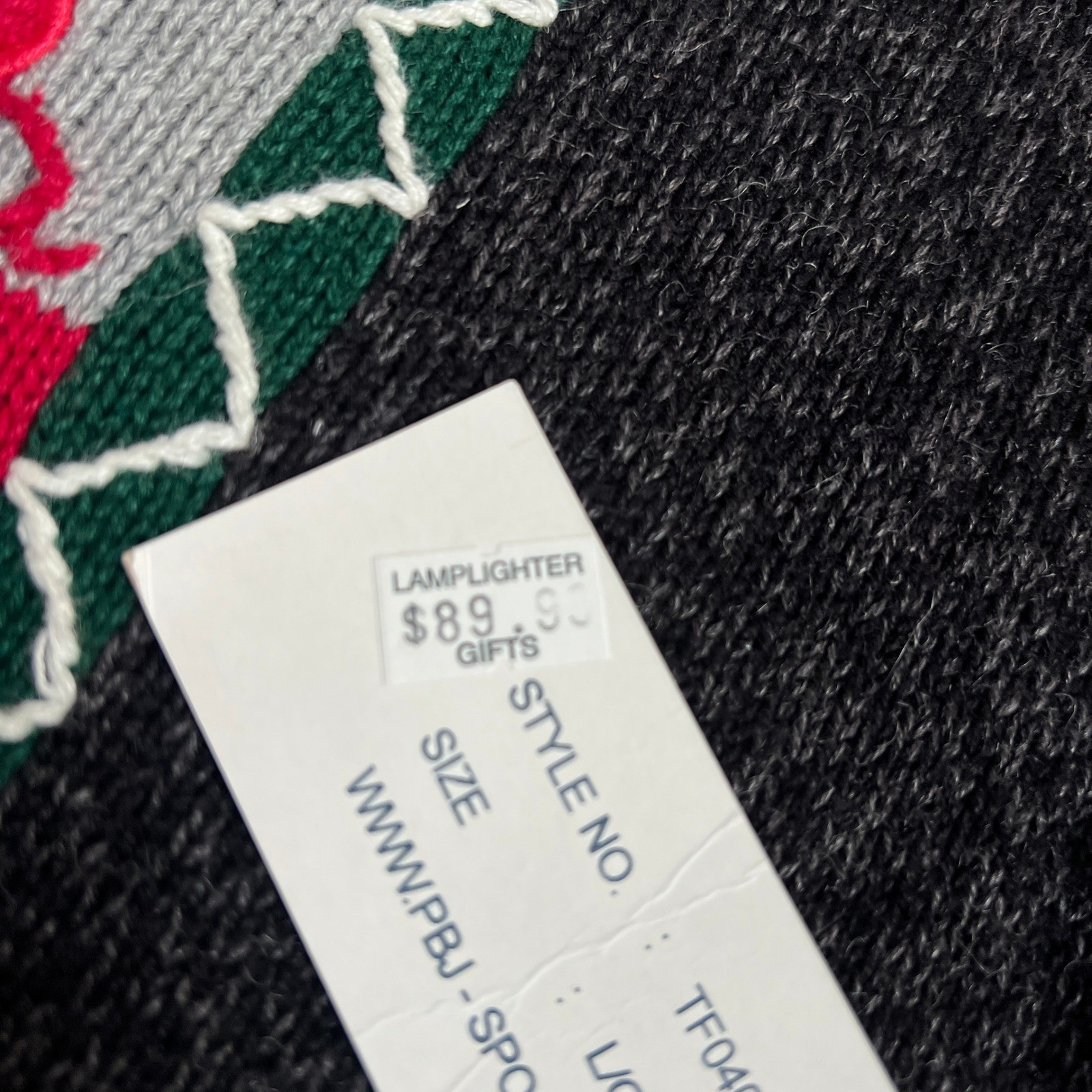 Vintage 1990s Timberlea Sheep Knit Sweater Black Red Large TF048 NWT