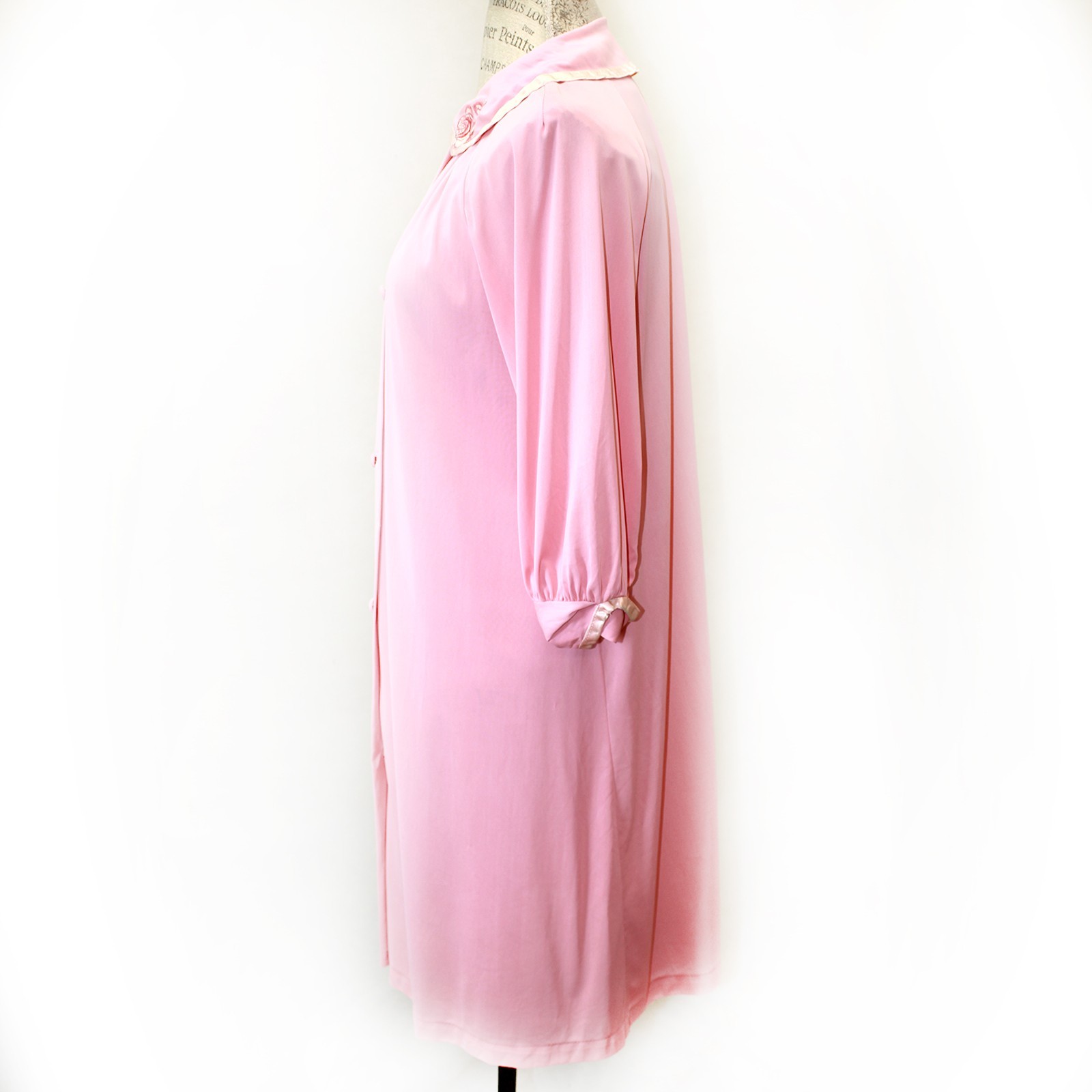 Unbranded vintage button up robe house dress embroidered Peter Pan collar medium