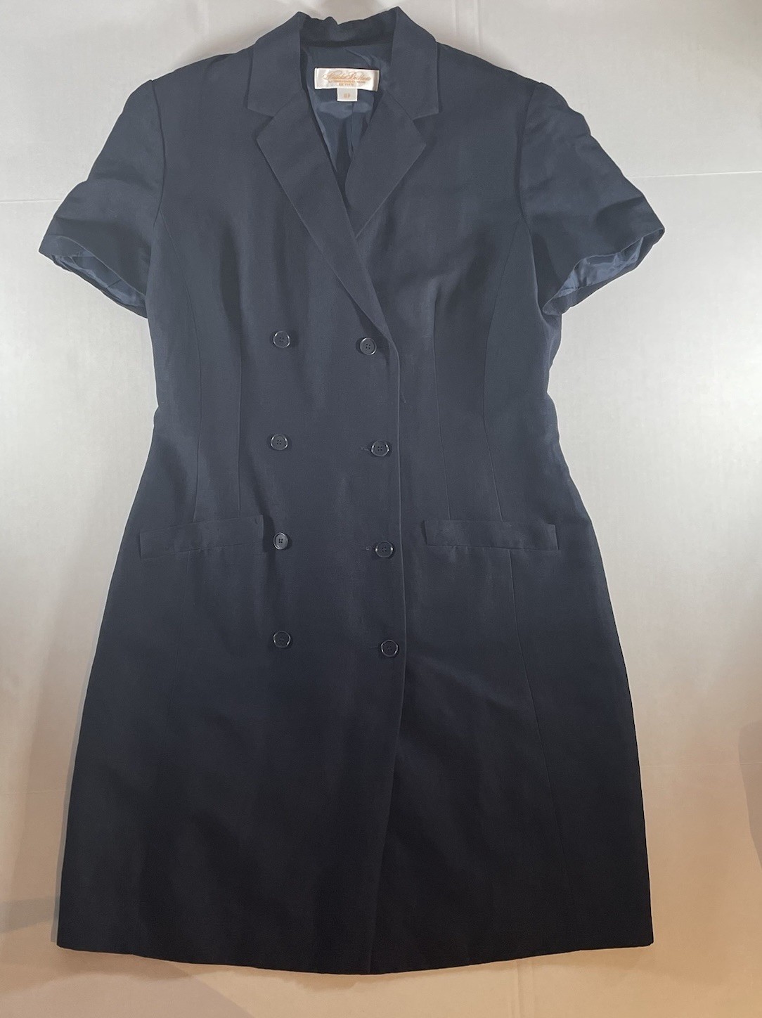 Vintage Brooks Brothers Navy Blue Double Breasted Dress Size 12P Tailored Style