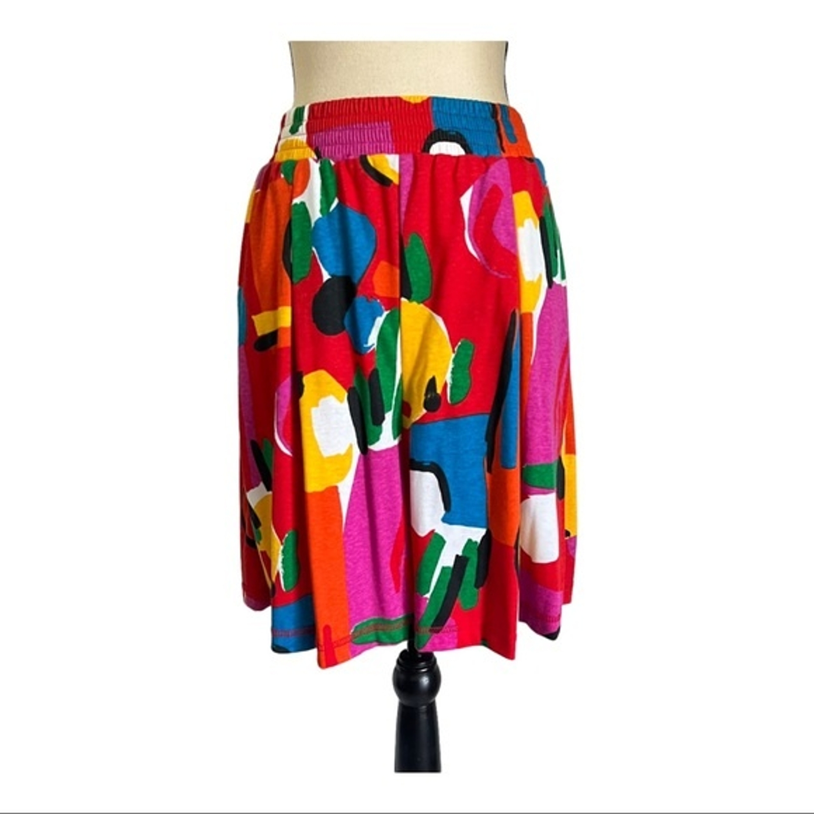 Vintage 70&rsquo;s Limited Edition Units Abstract High Waisted Wide Leg Shorts Size 1
