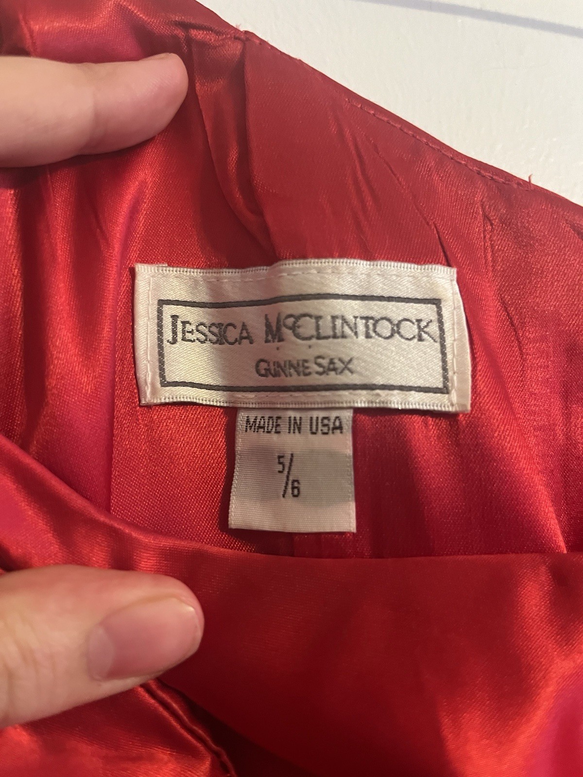 Jessica McClintock Gunne Sax Red Ballgown Dress Juniors 5/6 Vintage