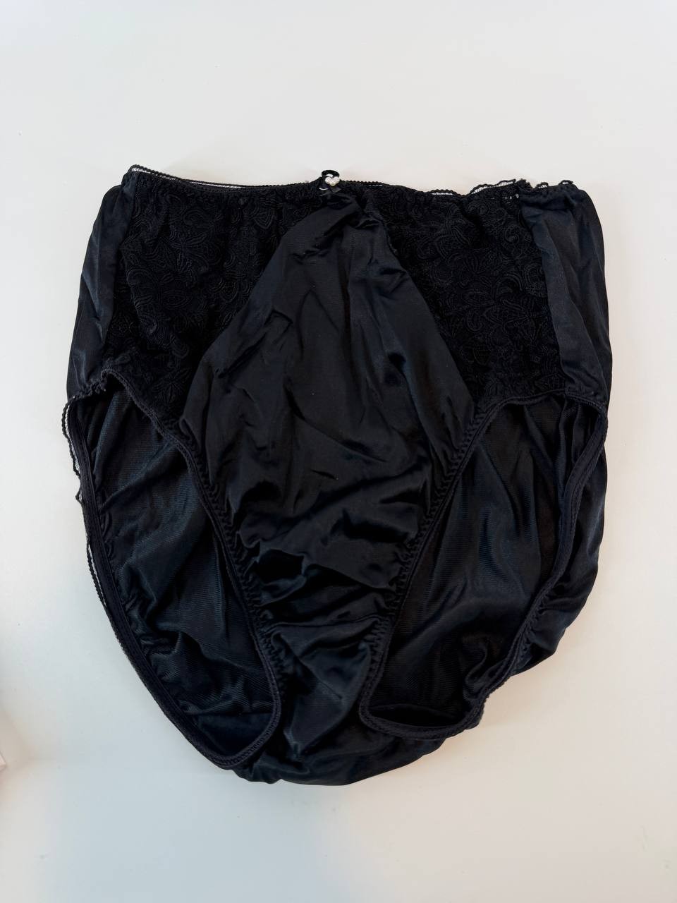 Vintage Wacoal Black Lace Brief Panties Nylon USA Size 5 Small