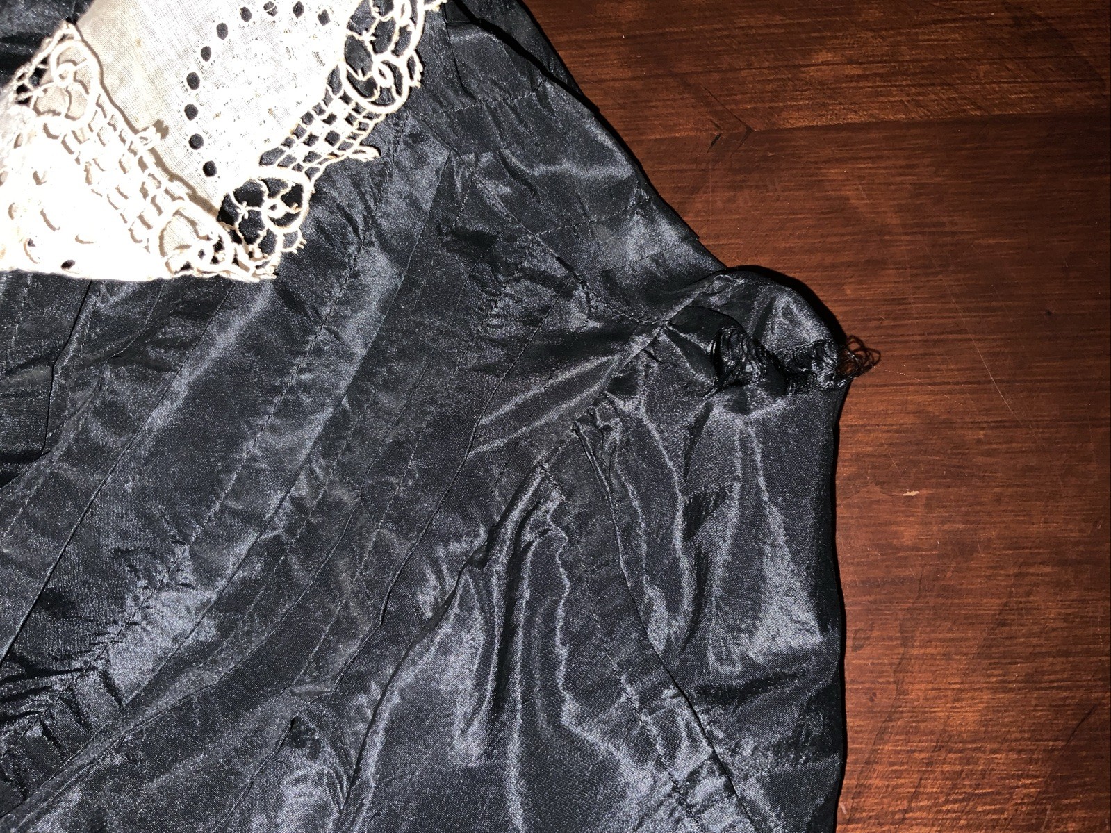 Antique Black TAFFETA WOMENS BLOUSE, 1890 to 1900s Restore SEE Description