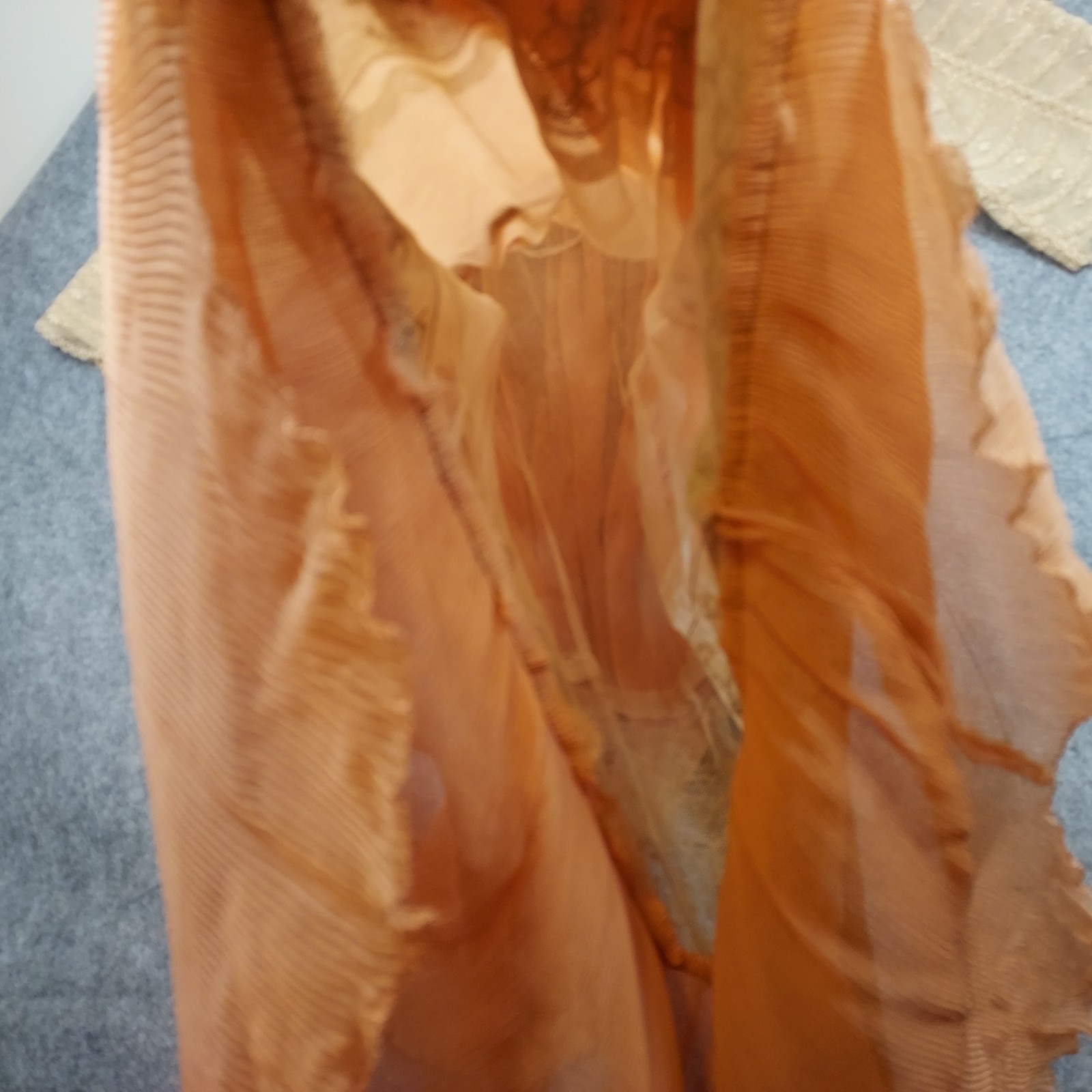 1910s Flapper Dress Lace Chiffon Authentic Peach Sash Titanic True Vintage