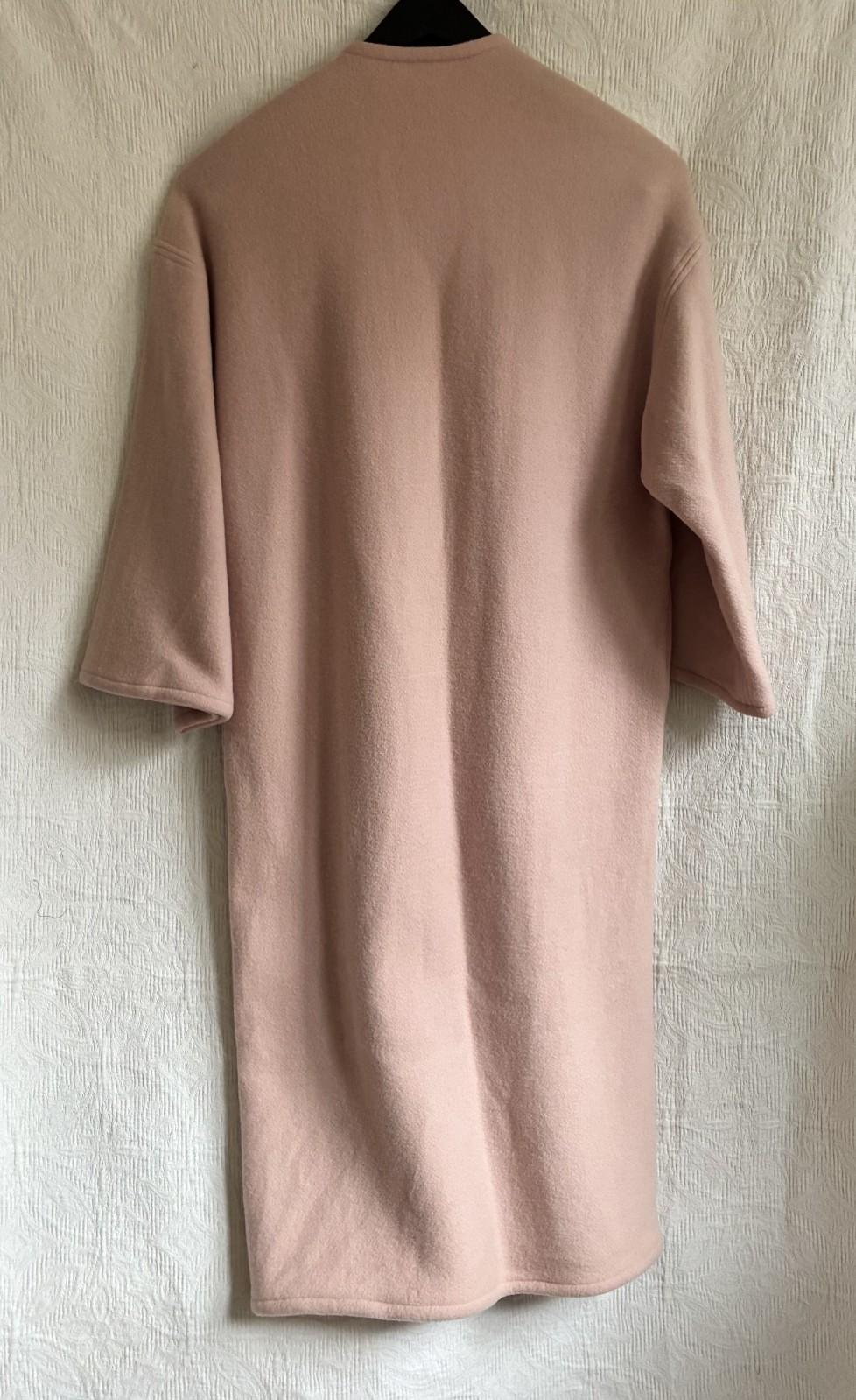 1980s Unstructured Bespoke Pink Felted Wool Coat Pockets Commes des Garcon? M/L