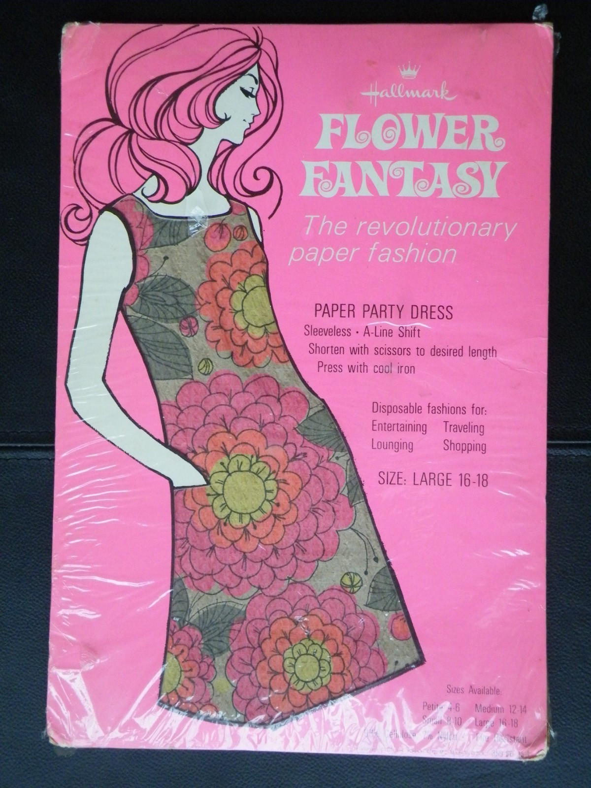 Vintage Hallmark Flower Fantasy Paper Fashion Party Dress Large 16-18 FREE SHIP
