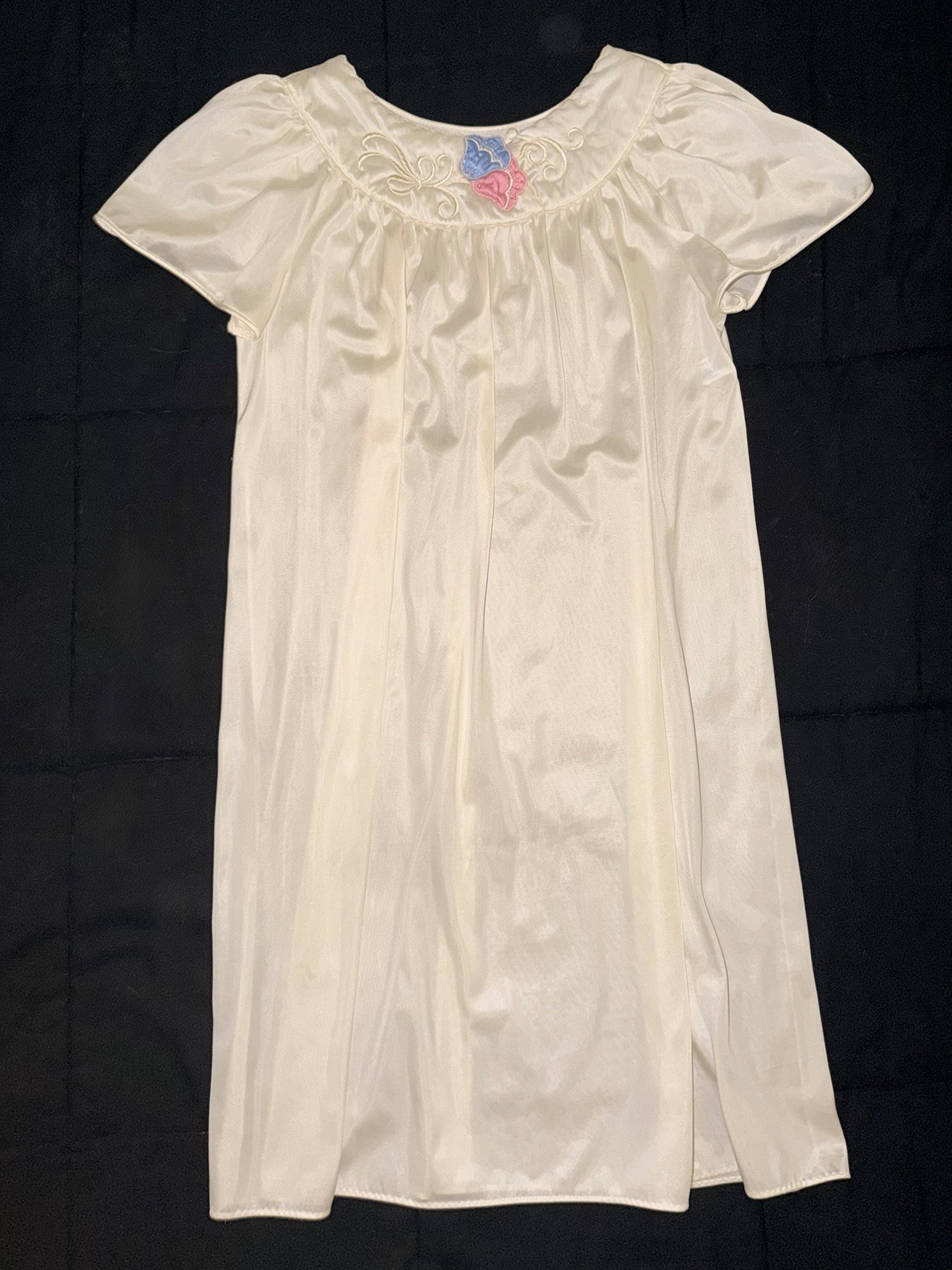 VINTAGE MCM Nylon Nightgown with Embroidery Lorraine Size Medium