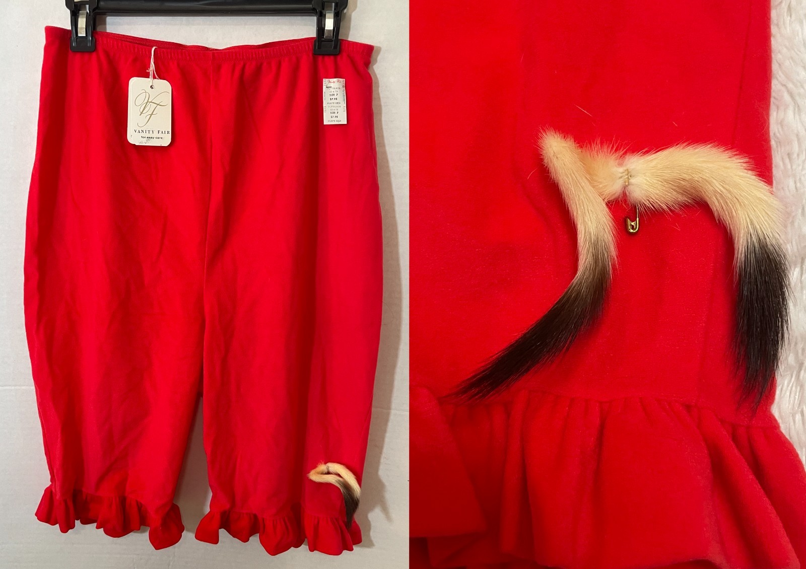 RARE 7/L Vtg 1963 VANITY FAIR Pettipant Panty SOFT BRUSHED NYLON + FUR? Bloomers