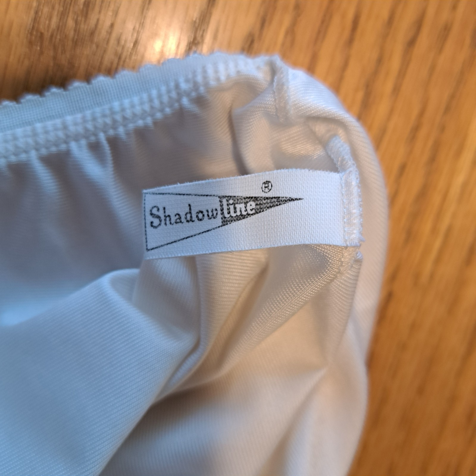 Vtg Shadowline Half Slip Off White Scalloped Lace Hem Medium Tall USA
