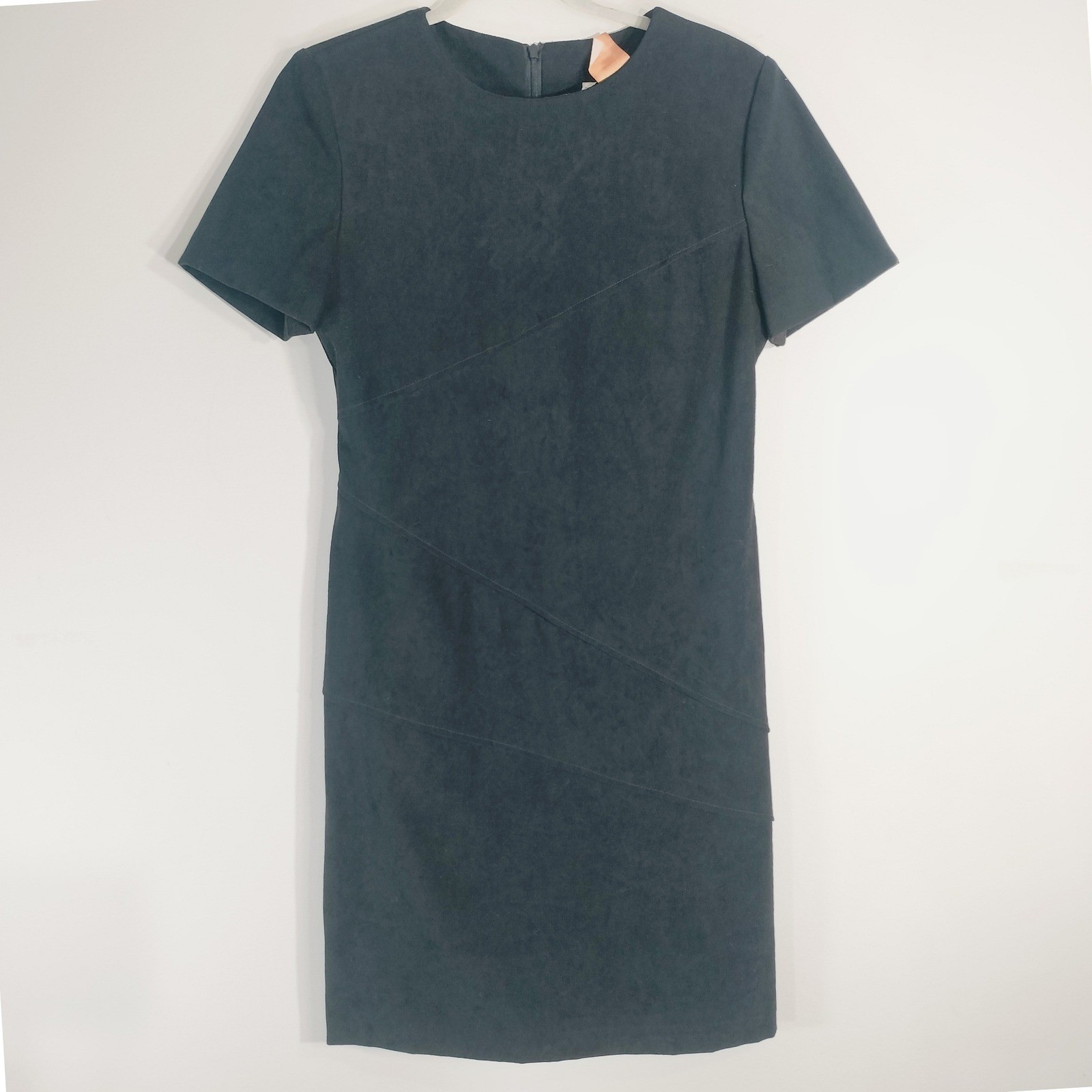 Jessica Howard Vintage Black Sheath Dress; Faux Suede (Microfiber)