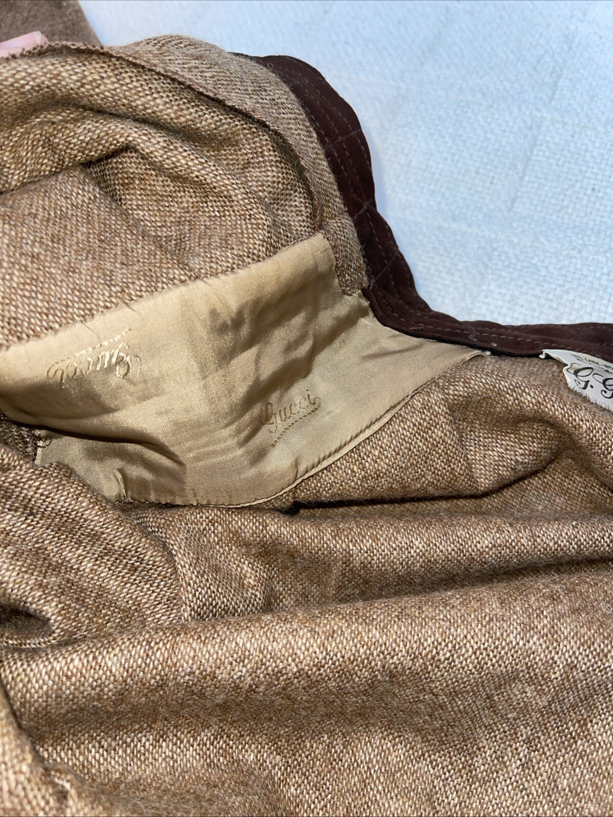 Vintage Authentic Rare Gucci Wool Blend W Suede Leather Dress Small Medium