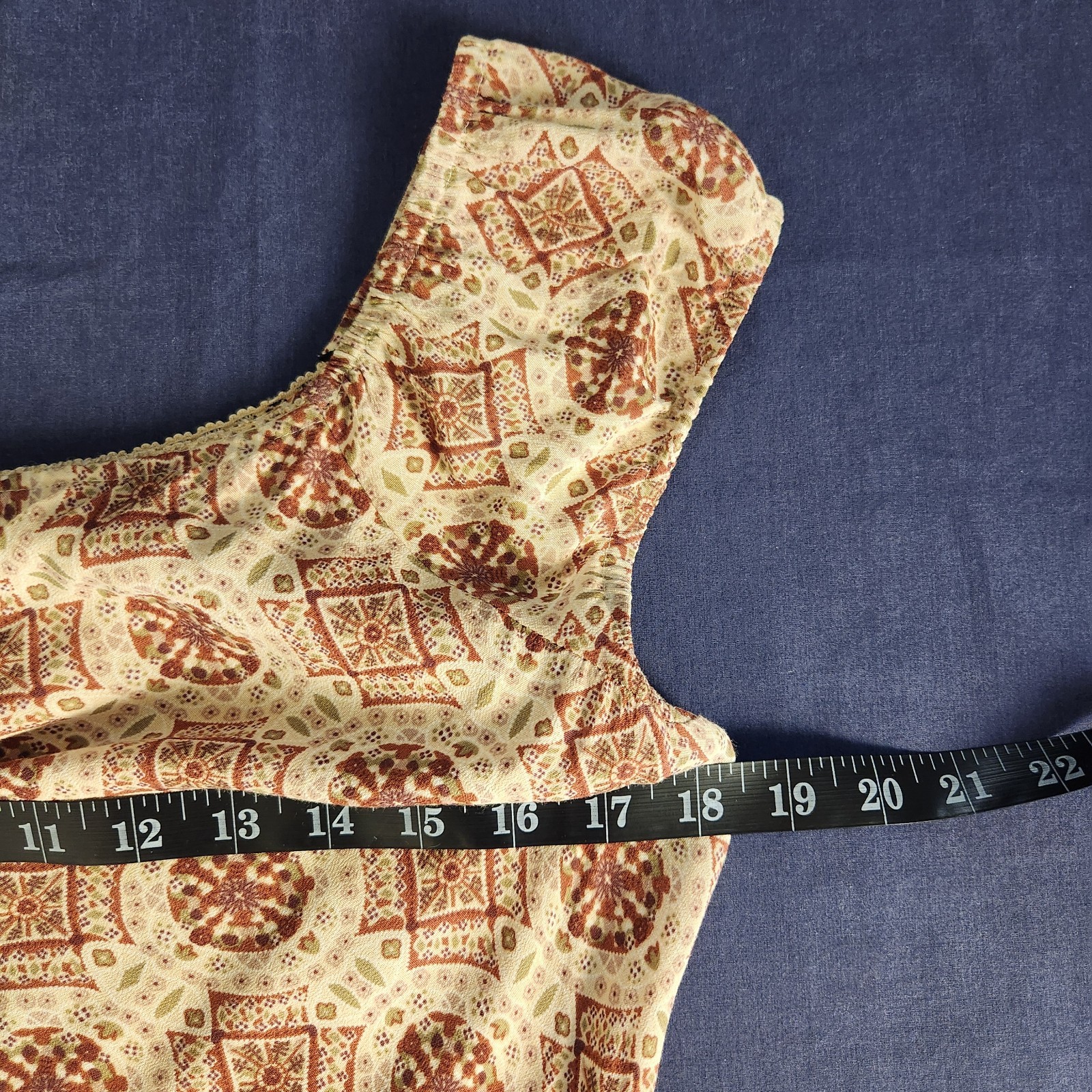 90s Rampage Batik Print Off Shoulder Sheath Hippie/Indie/SlowFashion 13