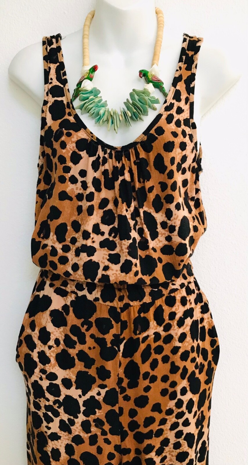 Vintage 90’s Slouchy LEOPARD JUMPSUIT S / M As-Is