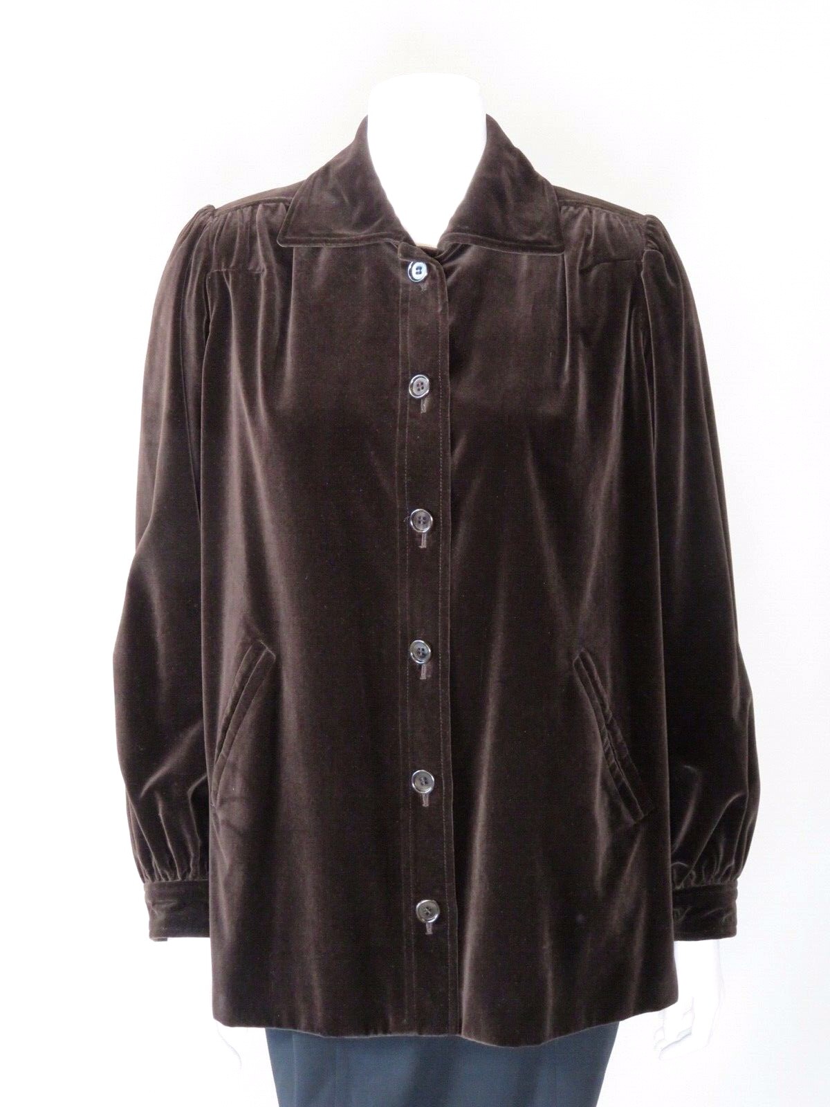 SAINT LAURENT RIVE GAUCHE c. 1980s BROWN VELVET JACKET