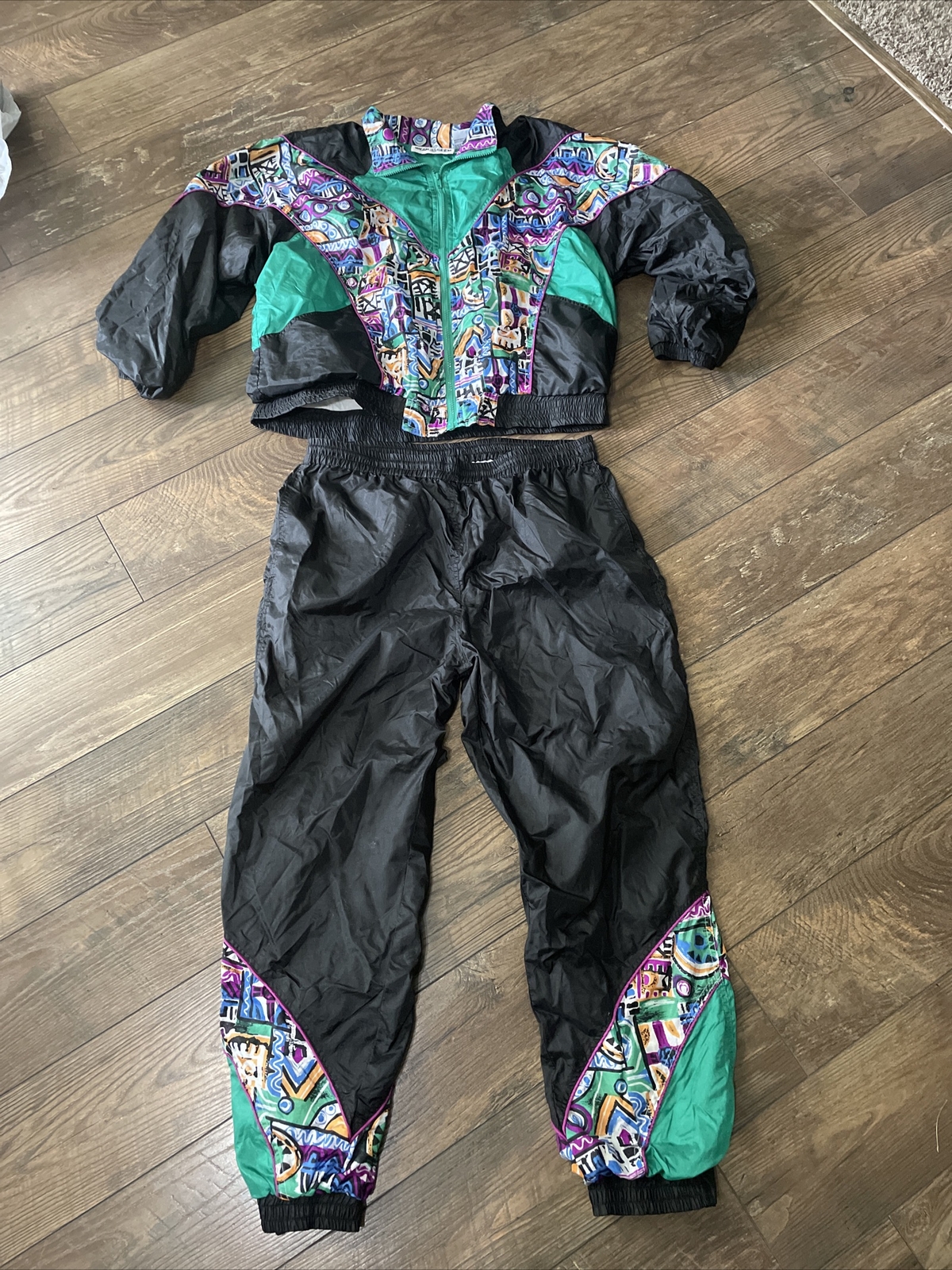 Vintage Wear 2B Seen 90s Windbreaker Jacket & Pants Size L Wear2bseen Suit