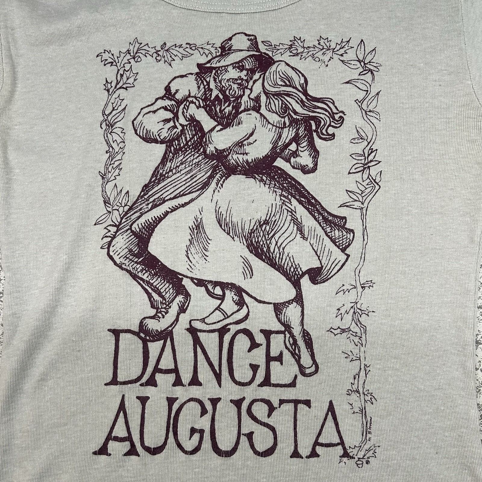 VTG 80s « Dance Augusta » Ladies Cap Sleeve T Shirt Adult Fits XL Anvil