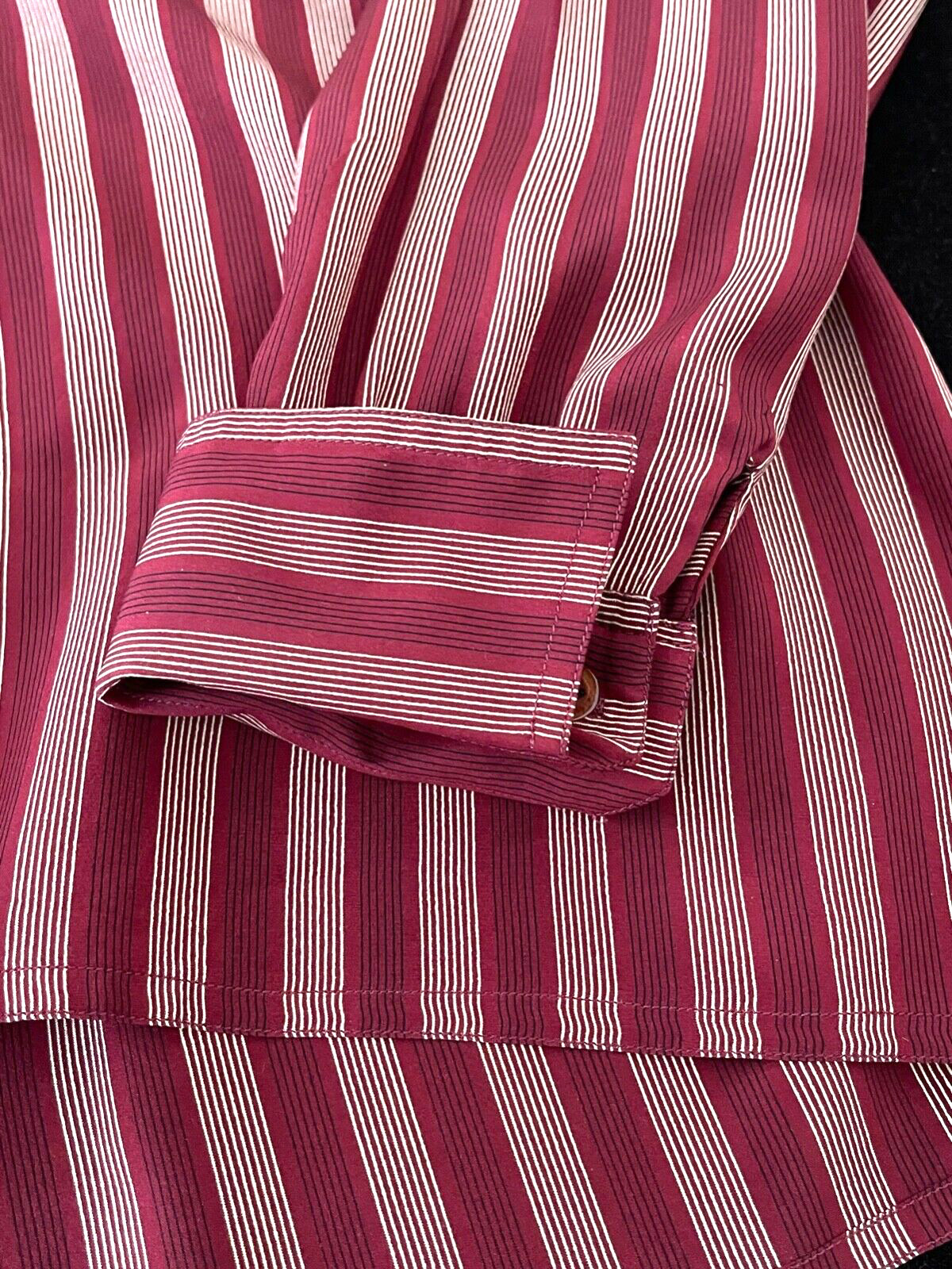 Authentic Vintage 1970s Chanel Striped Silk Blouse Size 40 YY221