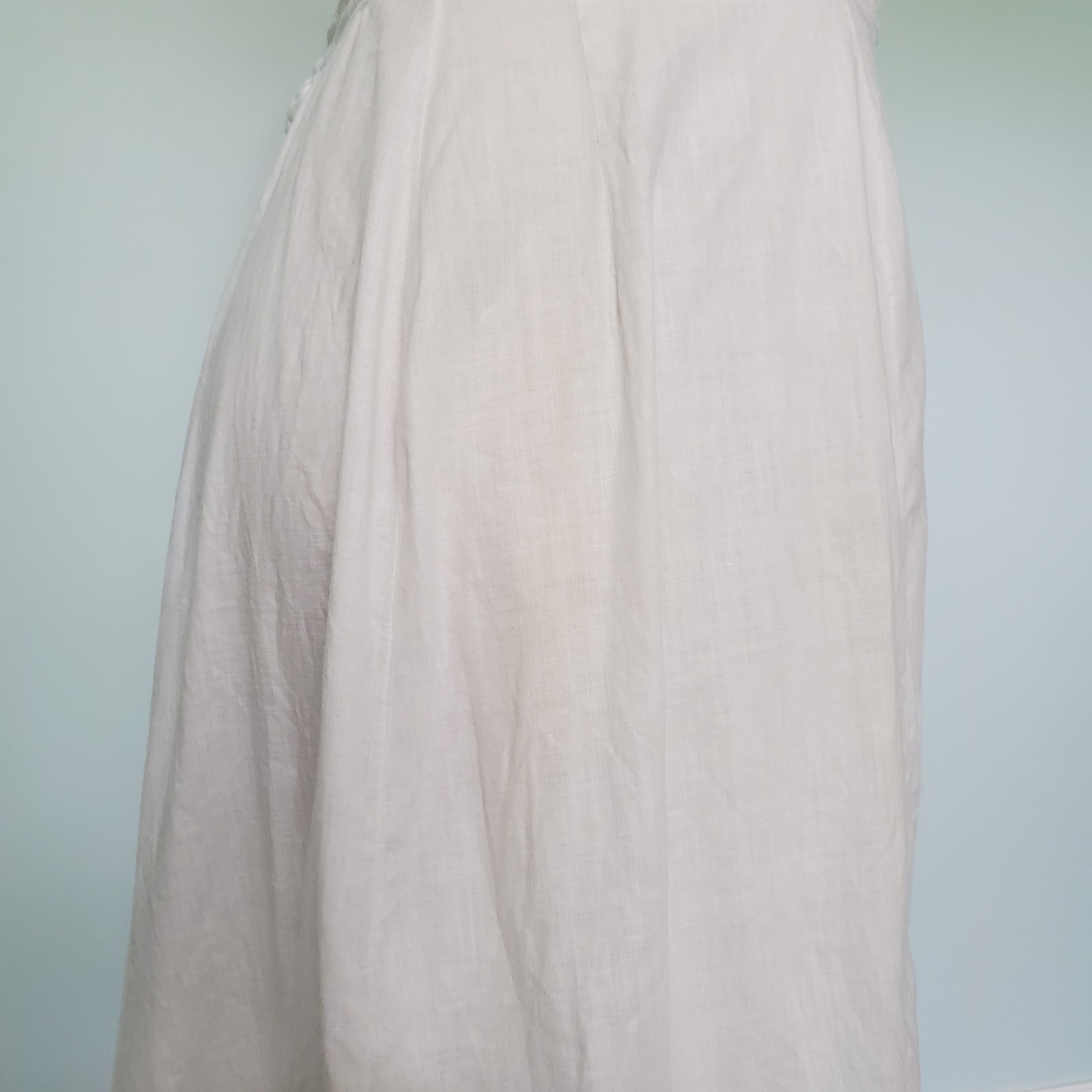 Antique Edwardian Petticoat Half Slip Cotton Vintage Hook Eye Floral Lace Xs 26&Prime;