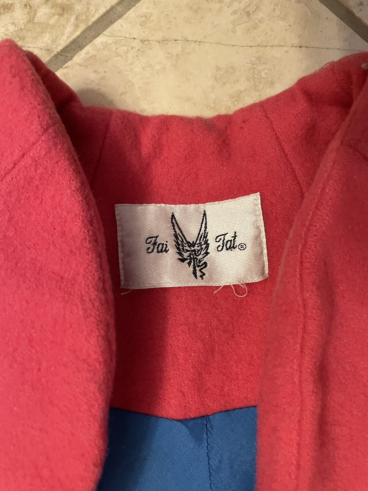 Vintage Swing Wool Coat Jacket Retro Neon Brite Pink Yellow Blue Fai Tat
