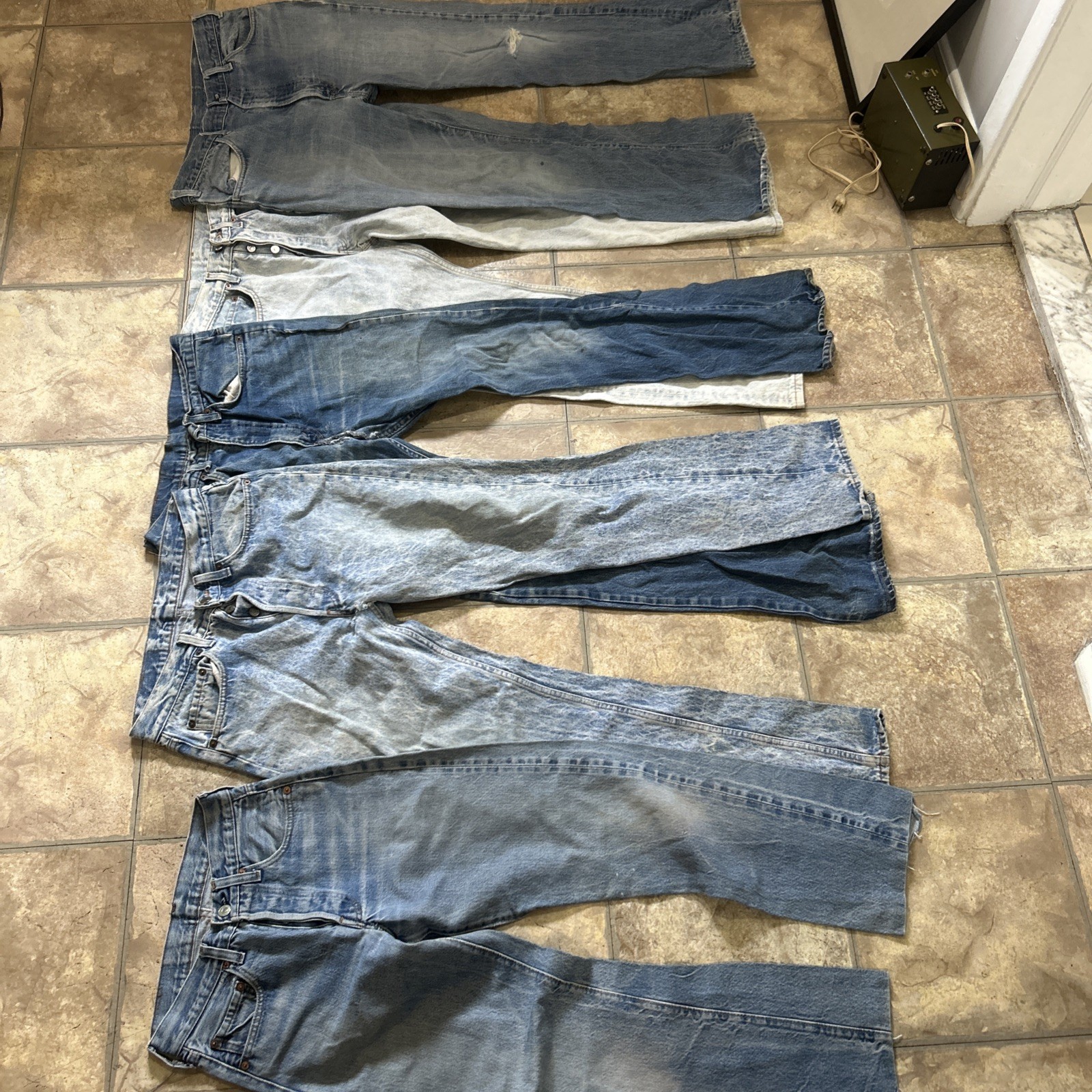 Vintage Lot Levi’s Lee Jeans 80s 70s Straight Leg Baggy USA Made Big E Orange