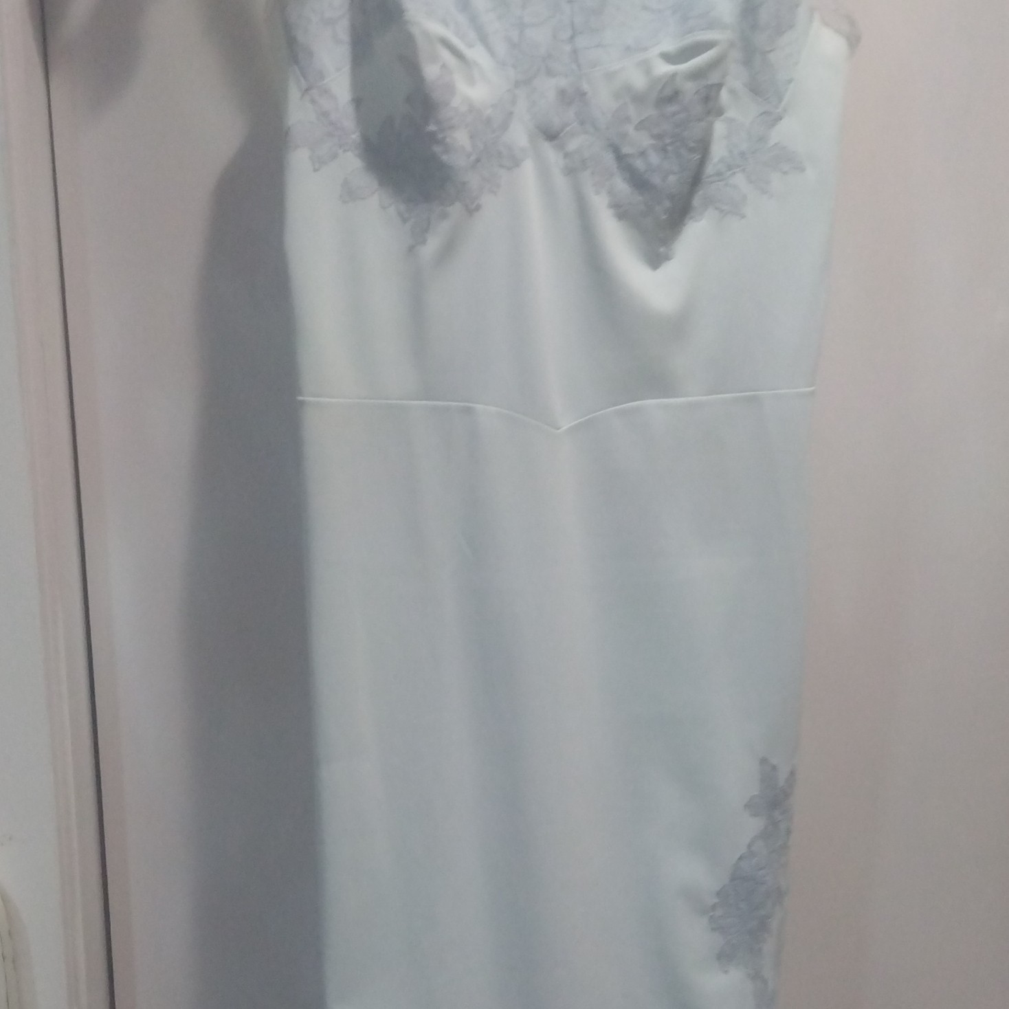 Vintage Charmode Light Blue Nylon Full Slip size 34 small
