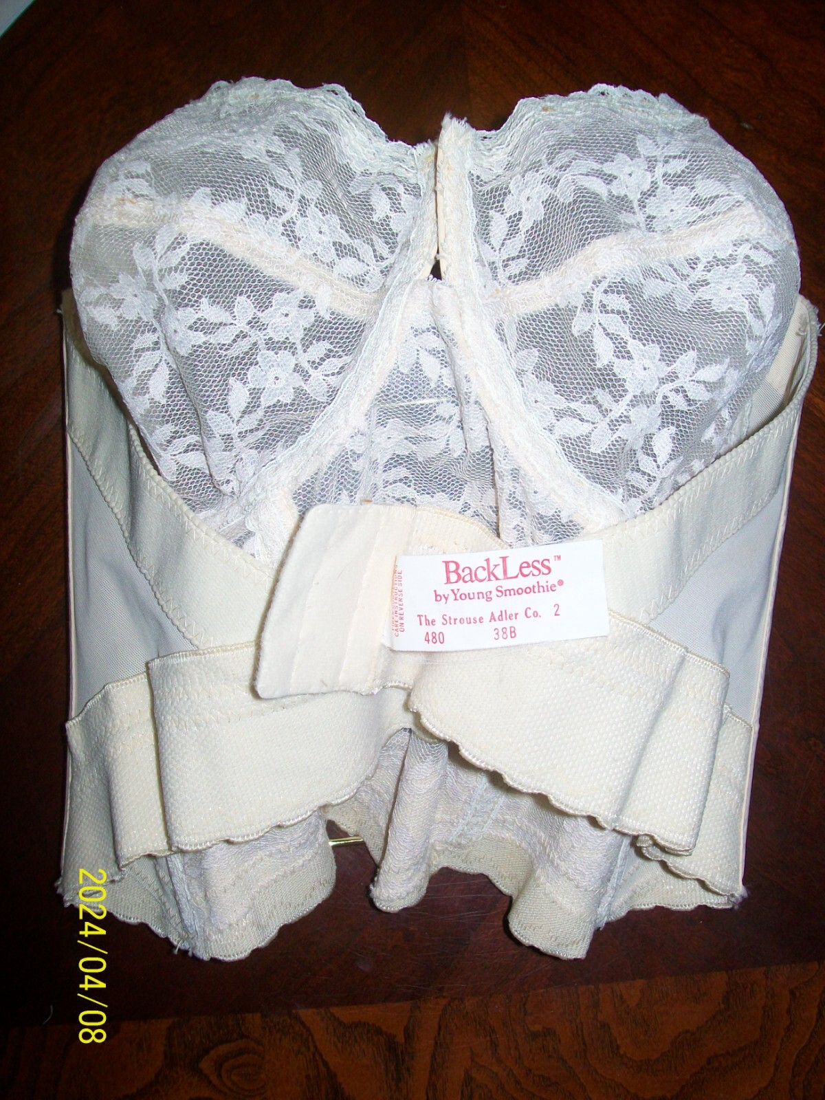 Vintage Nude Bra BackLess by Young Smoothie The Strouse Adler Co 70s ~Size 38B