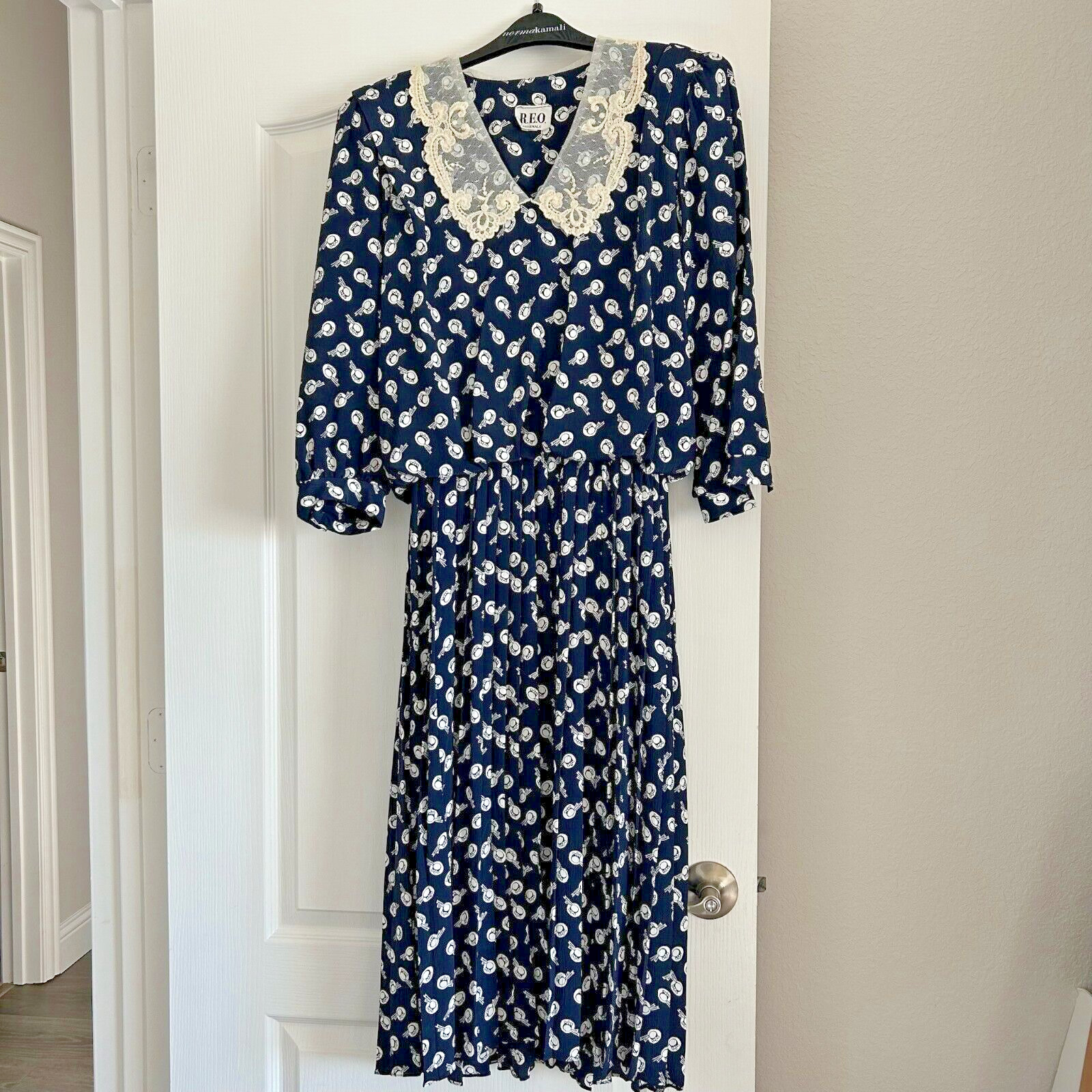 Vintage Dress Lace Collar Womens 14 Union Made Modest Teacher Hats Cottagecore