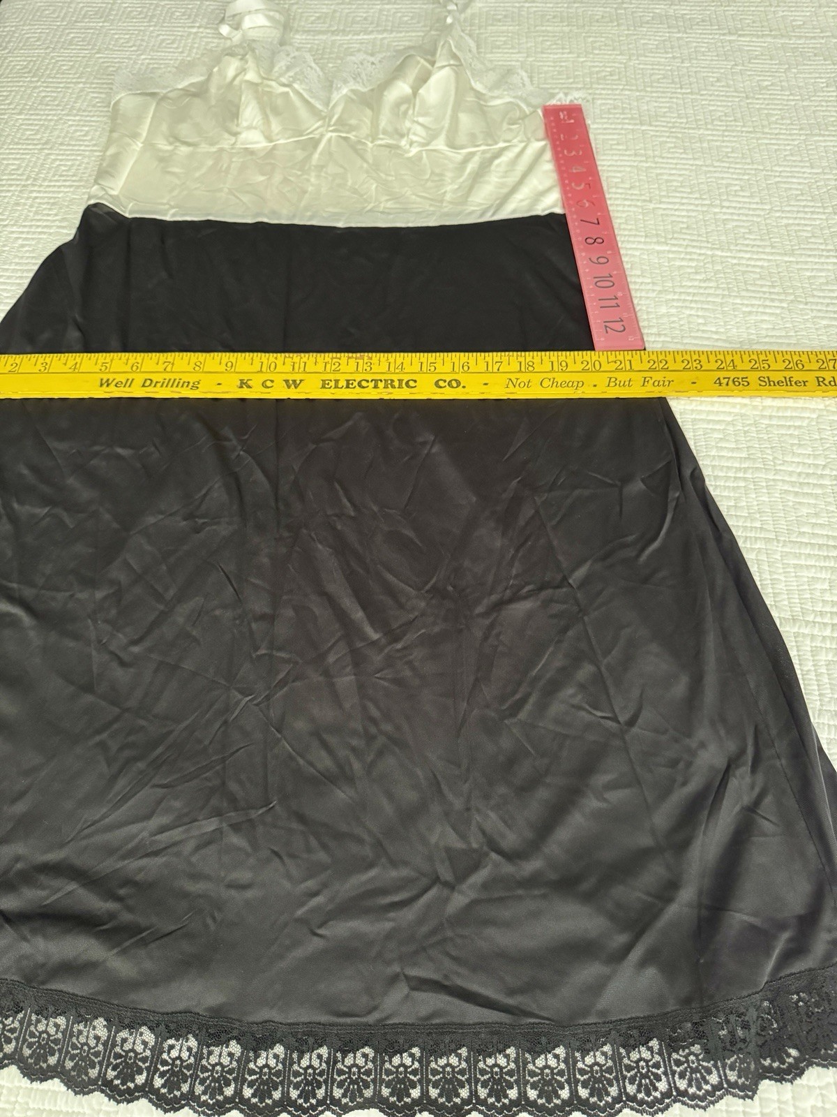 Dixie Belle USA Adjustable Strap Full Slip (42Average) Blk/Wh Color Block NEW