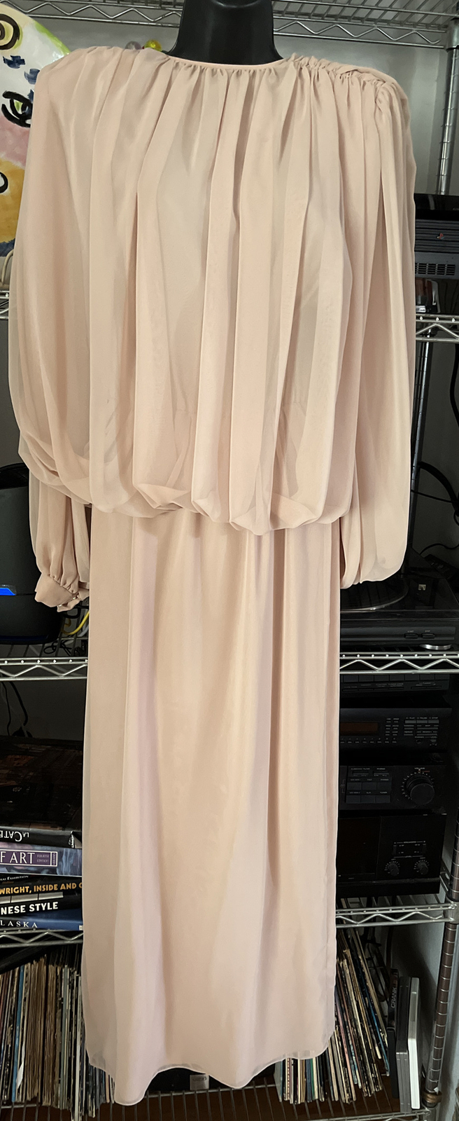 Vintage 60&rsquo;s -70’s Wild Maxi Blouse Dress USA Made Size M?