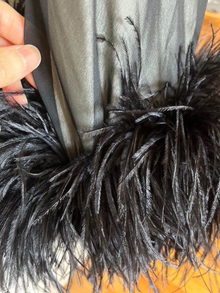 Vintage 1990s Narciso Rodriguez Sample Slip Dress Feather Hem (No Label)