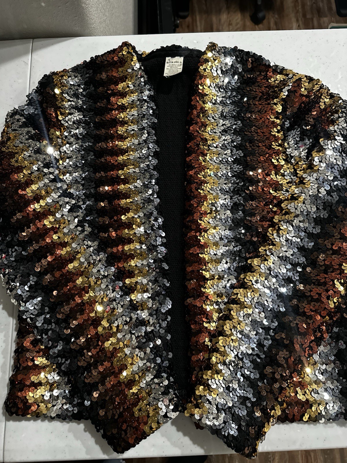 Day of the Unicorn Sequin Jacket Striped Disco 70s 80s Coachella Party Glam OS