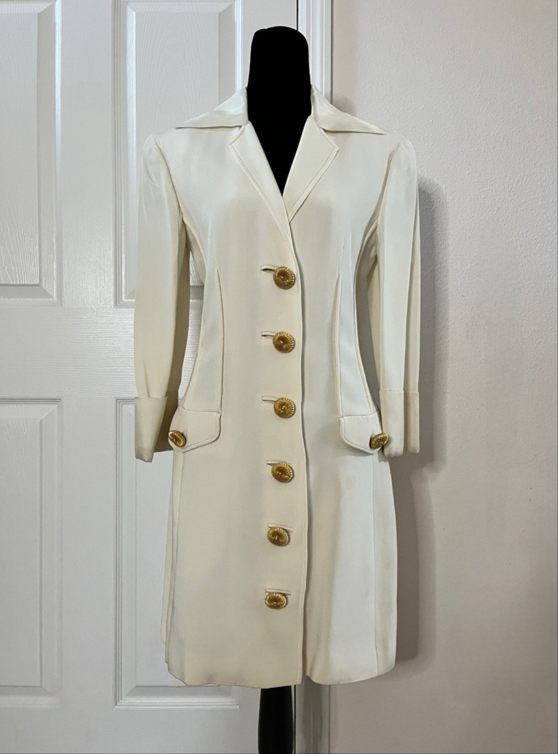 Vintage GENNY Ivory Jacket Dress, Made In Italy, Signed