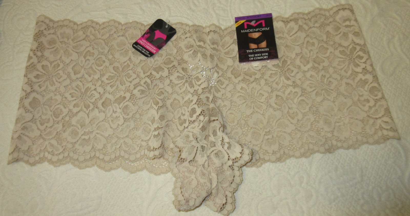 lot of 1 pr MAIDENFORM LACE SEXY CHEEKIER BOYSHORT COMFORT panties 2XL / 9 NWT