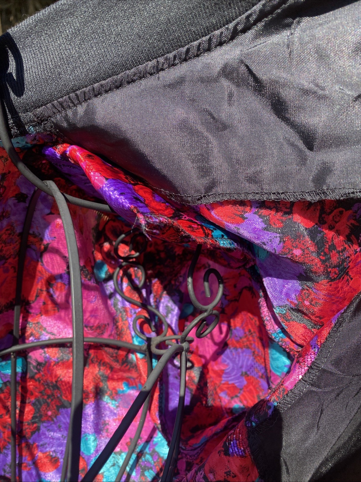 Vintage Polyester Maygene Floral Zip Up Windbreaker Jacket Size M
