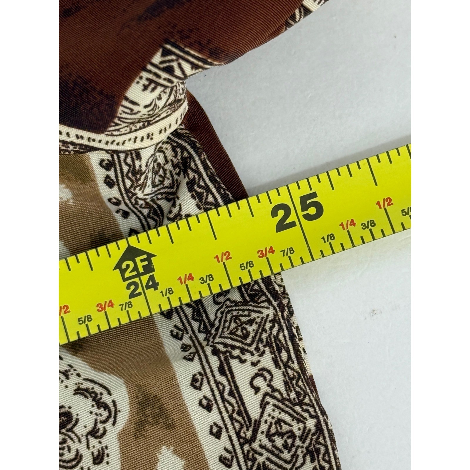 Nikki Vintage Brown Geometric Patchwork Button Up Blouse Womens Style Sz 18