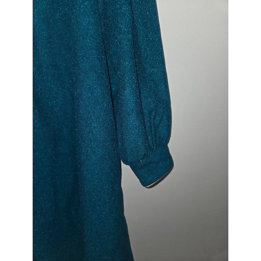 Vintage Sears Cachet Teal Embroidered Robe House Dress Size M
