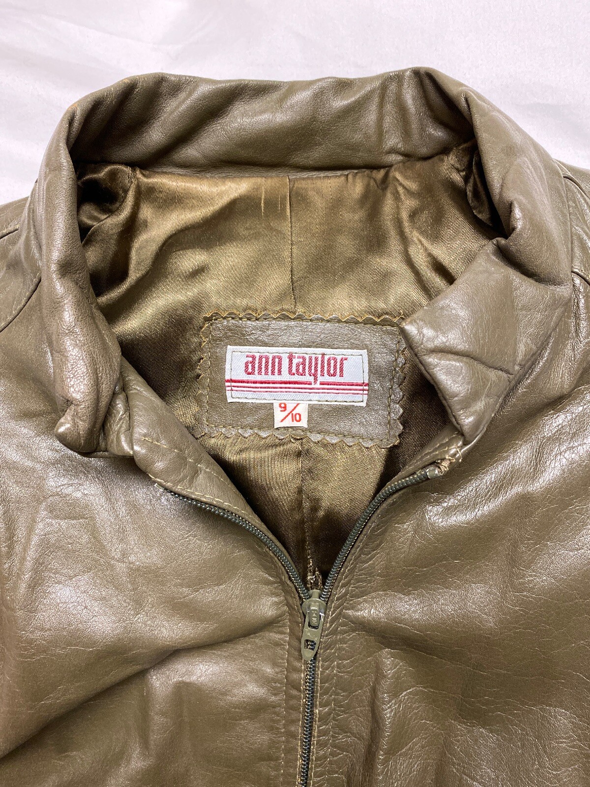 VTG 70s 80s ANN TAYLOR LEATHER JACKET SIZE 9/10 Talon Zipper *See Description*
