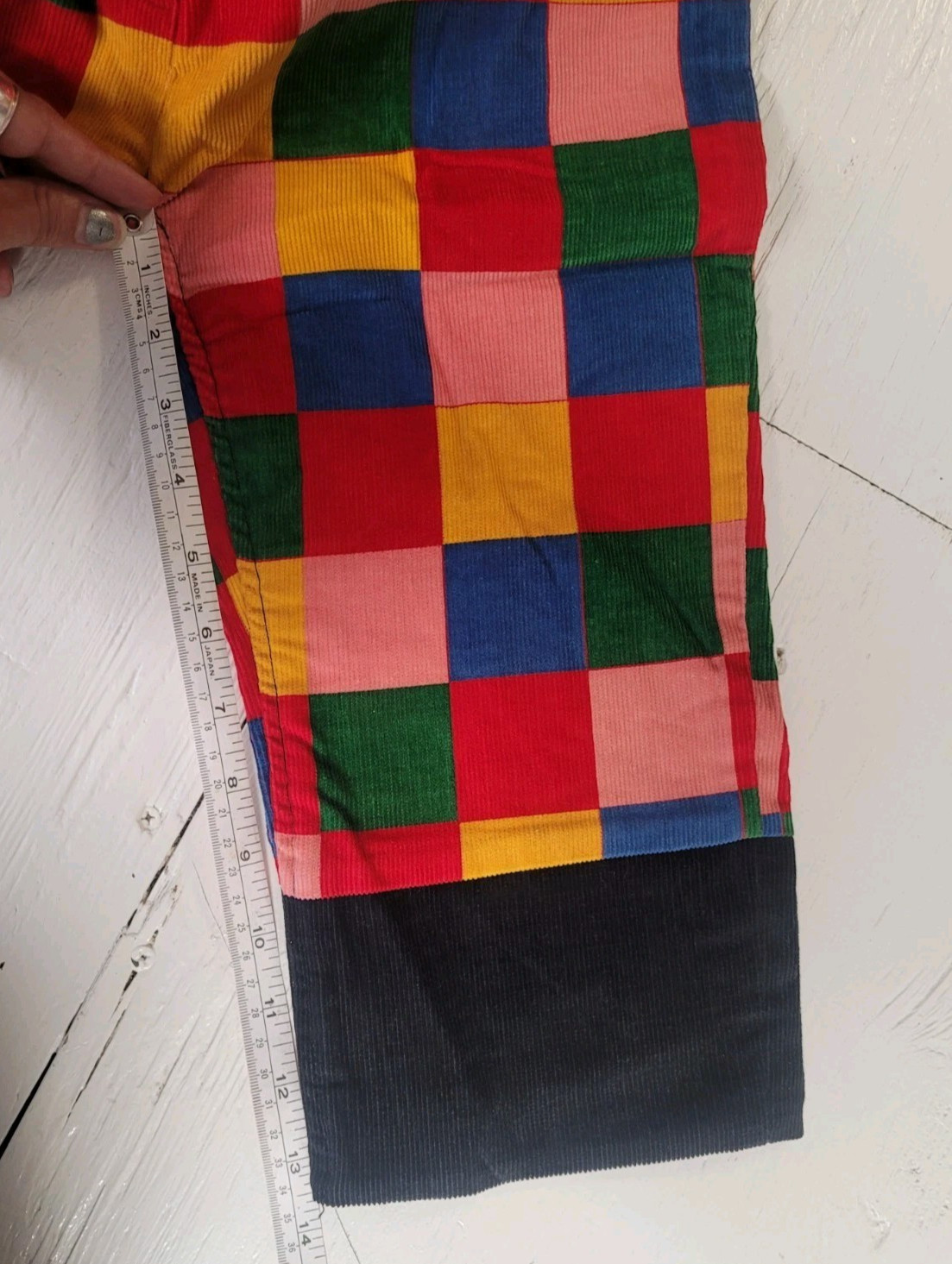 VINTAGE ALLEY CAT BY BETSEY JOHNSON CAPRIS CORDUROY RAINBOW PATCHWORK SIZE 5/6