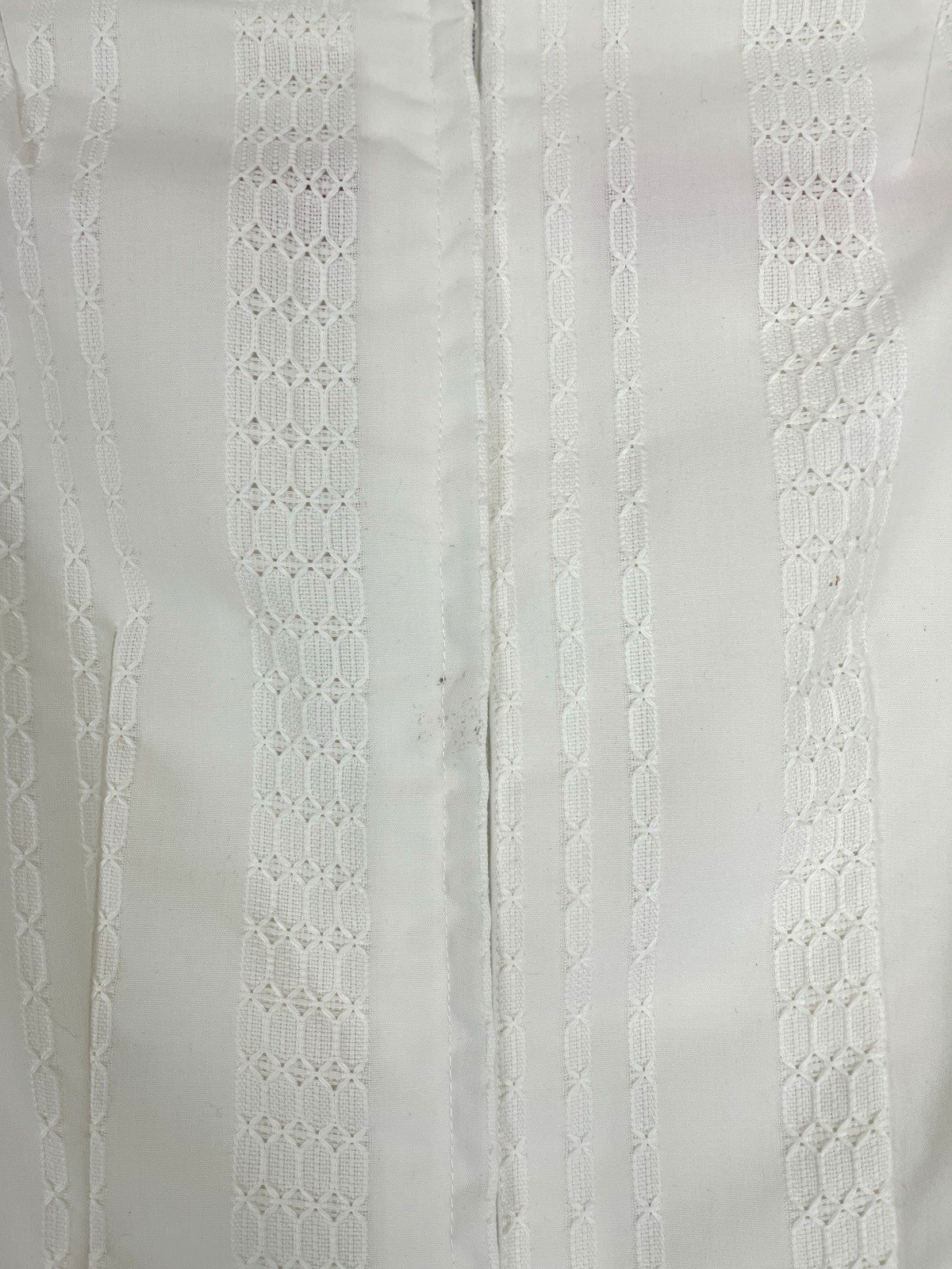 Vintage 1960s Cotton Crochet Lace Eyelet Off White XS/S Empire Mini Shift Dress