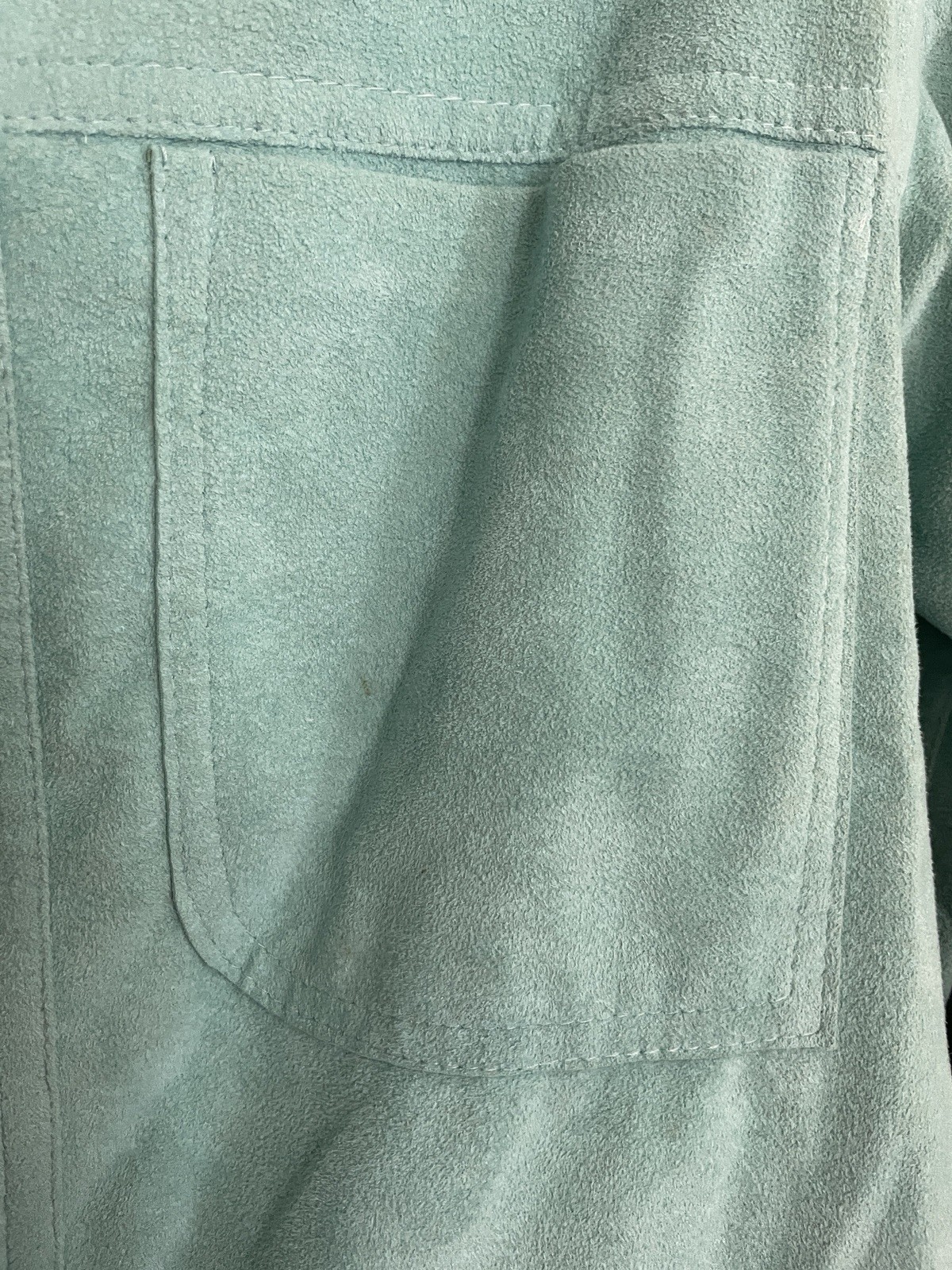 CHESTER WEINBERG For SAMUEL ROBERT VINTAGE 70’s Turquoise Faux Suede DRESS