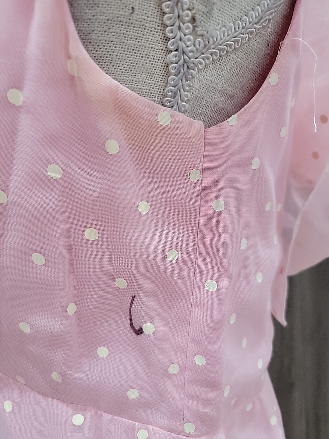 VTG House Of Bianchi Polka Dots/Cape Sleeve Maxi dress /Renaissance Style As Is
