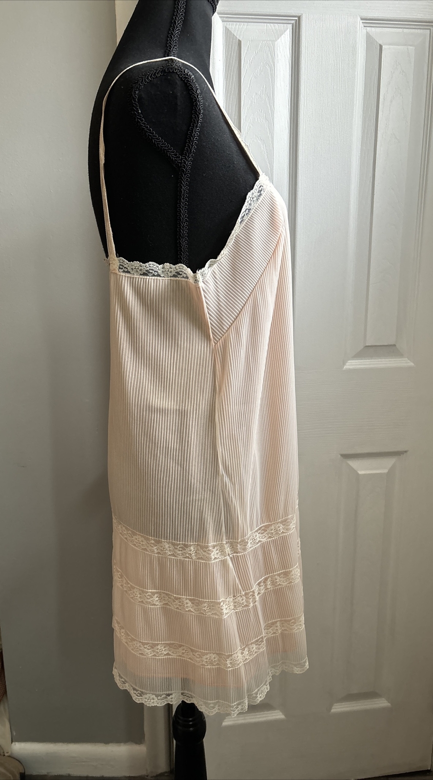 Vintage Van Raalte Gown Robe Set Double Chiffon Lace Medium Babydoll Peignoir