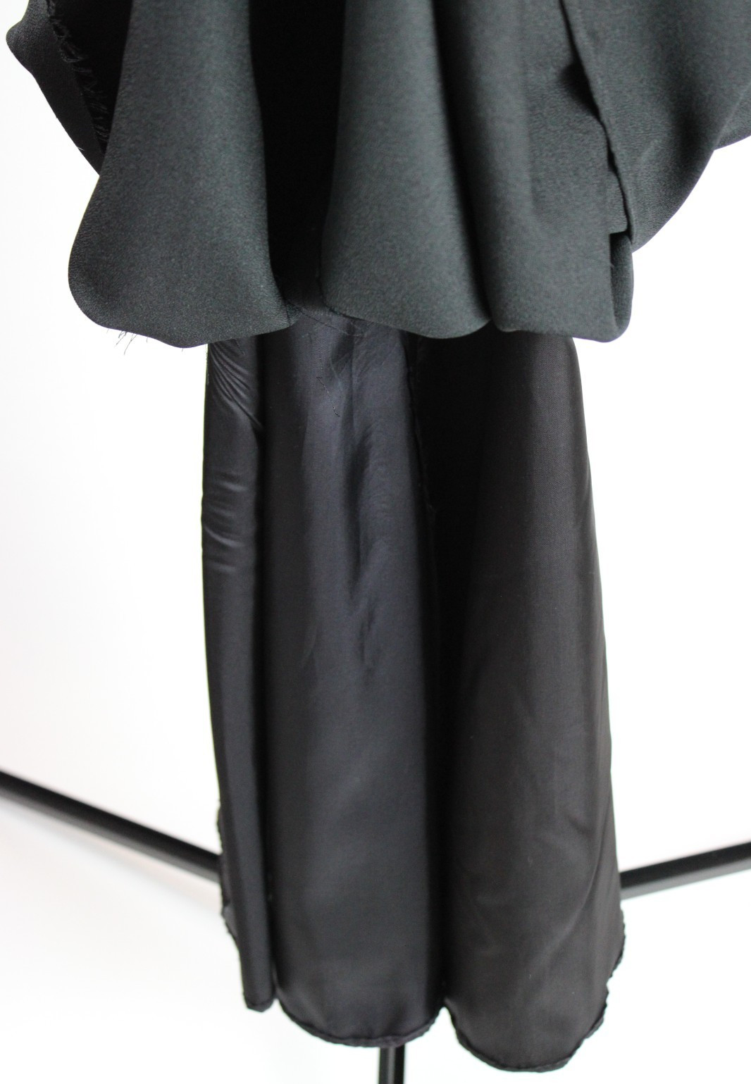 Vivian Dessy Diamond Long Dress – Size 10, Black Contrast Stitching, Made in USA